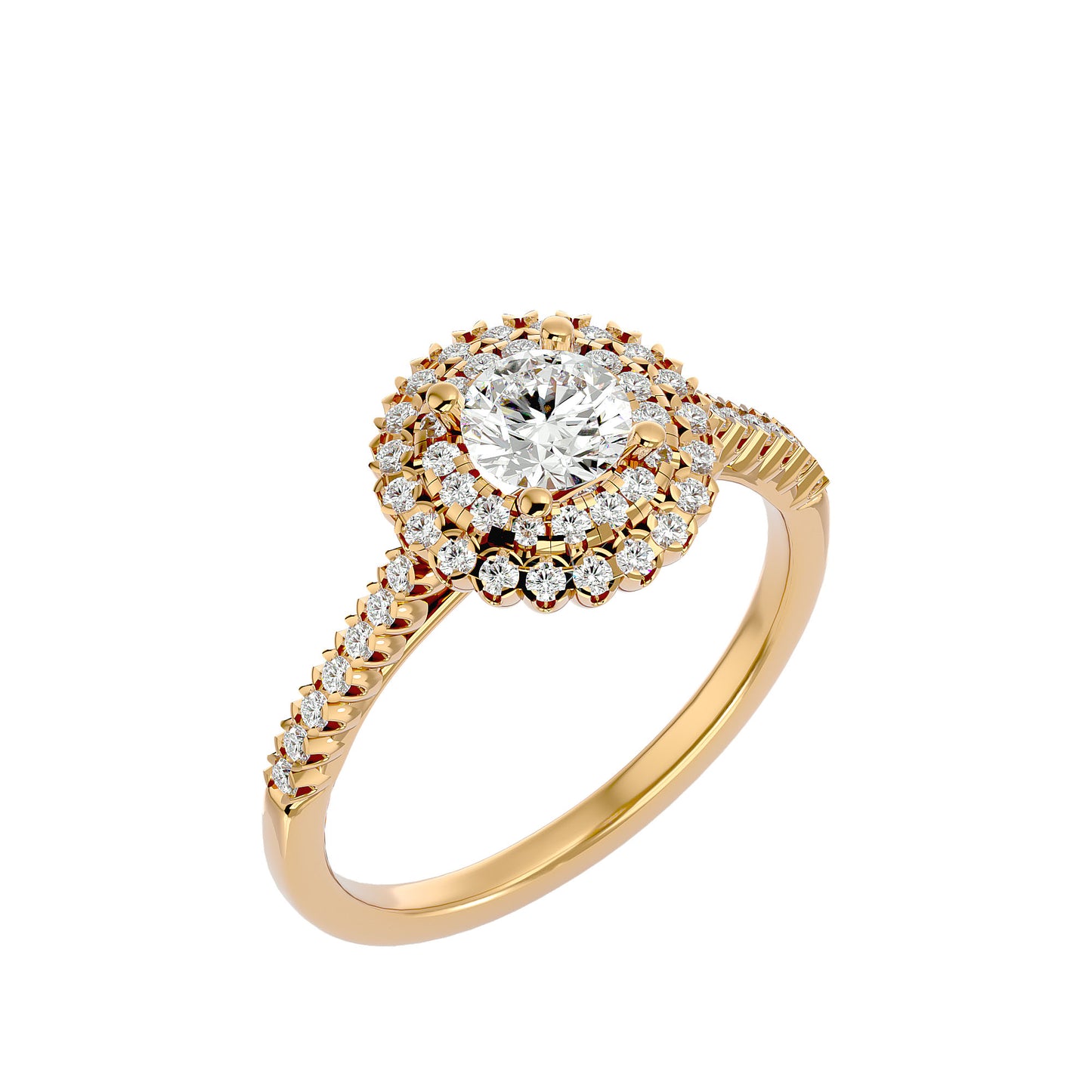 Monica double halo diamond engagement ring