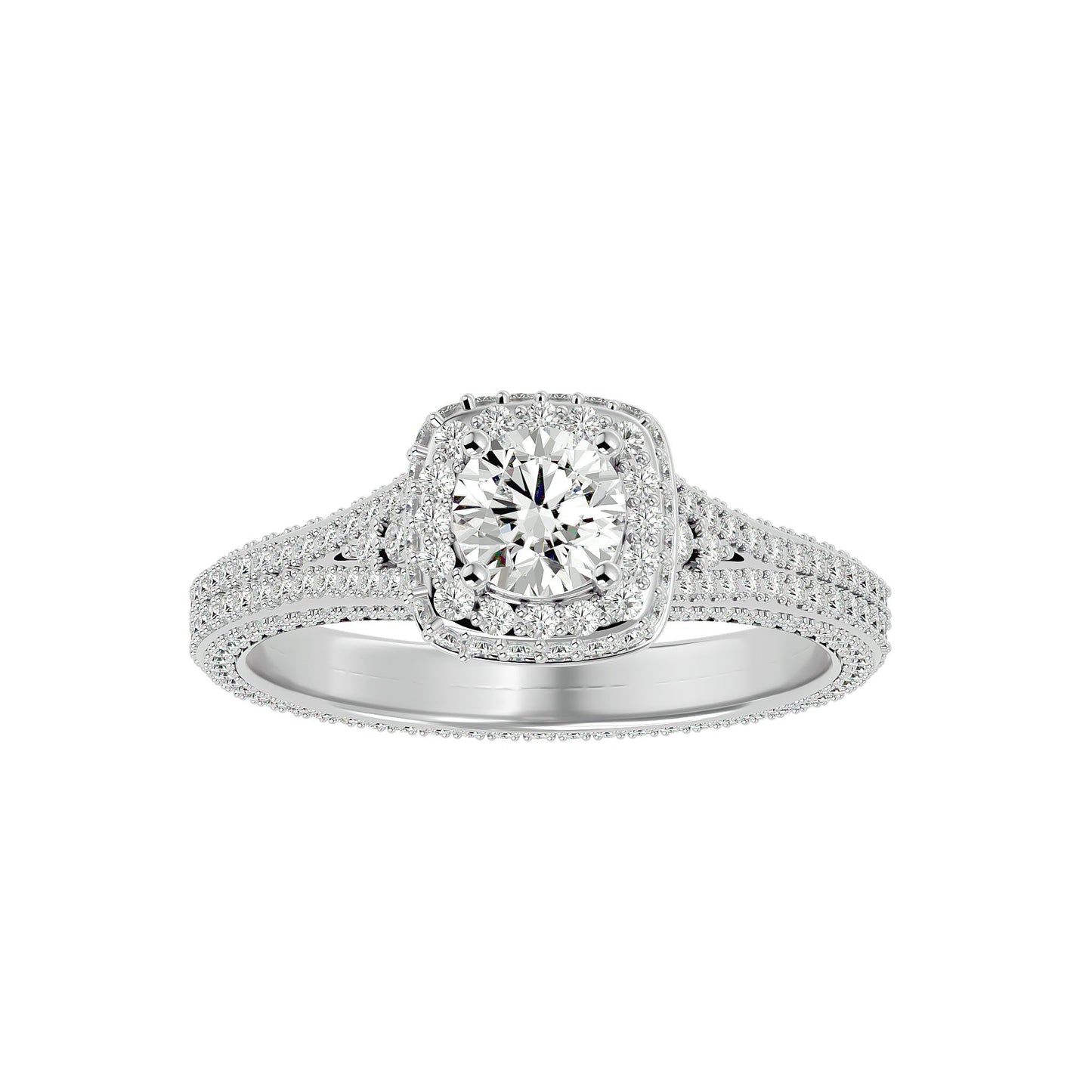 William Halo diamond engagement ring