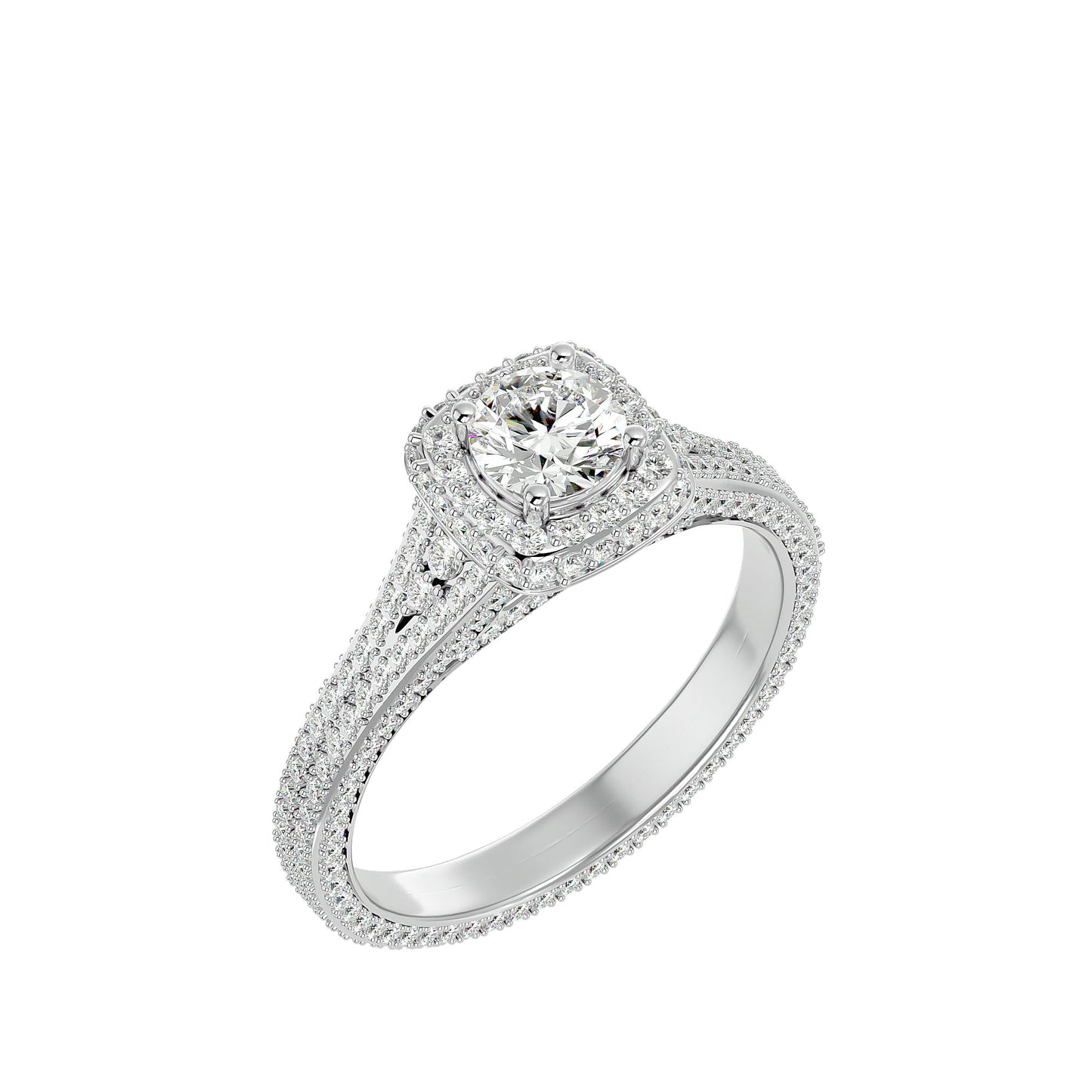 William Halo diamond engagement ring