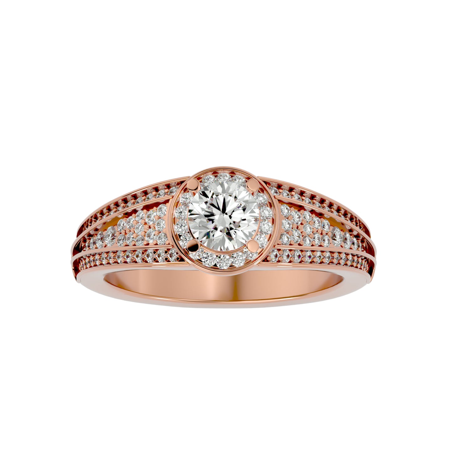 Indigo vintage halo diamond engagement ring