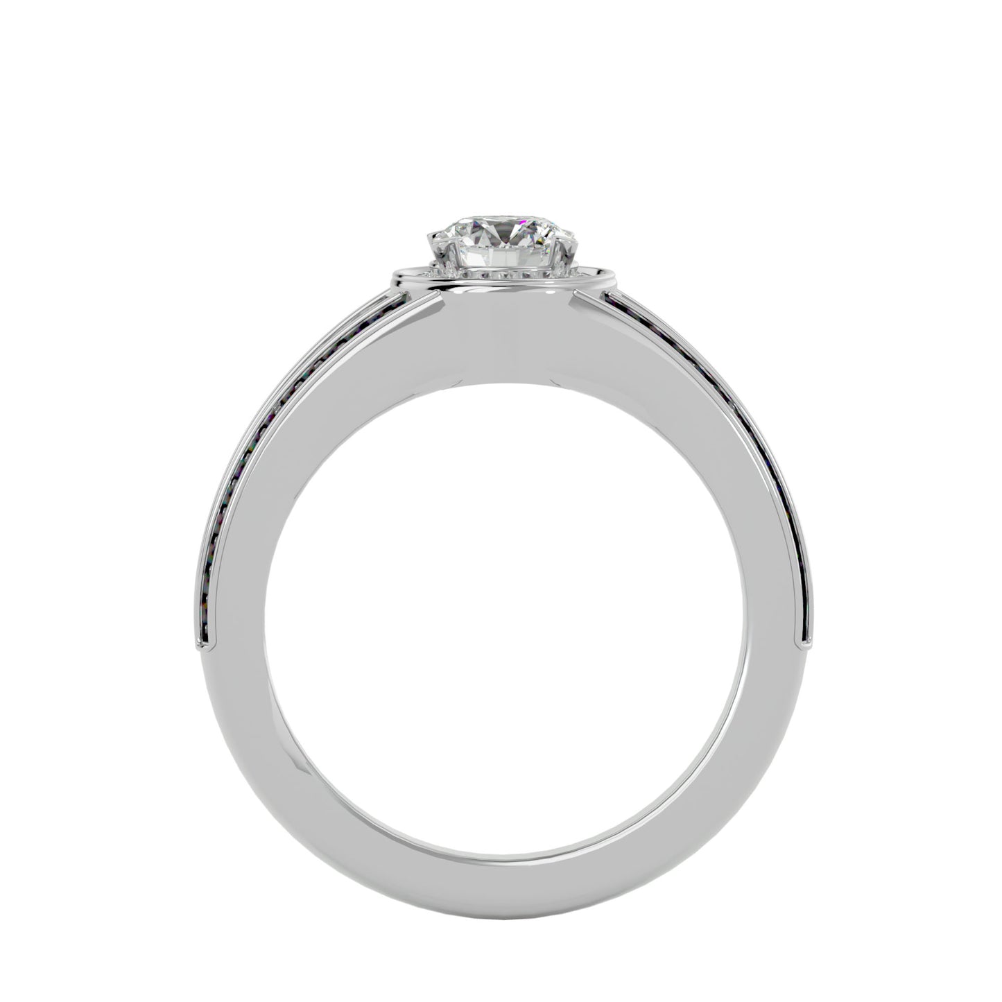 Indigo vintage halo diamond engagement ring