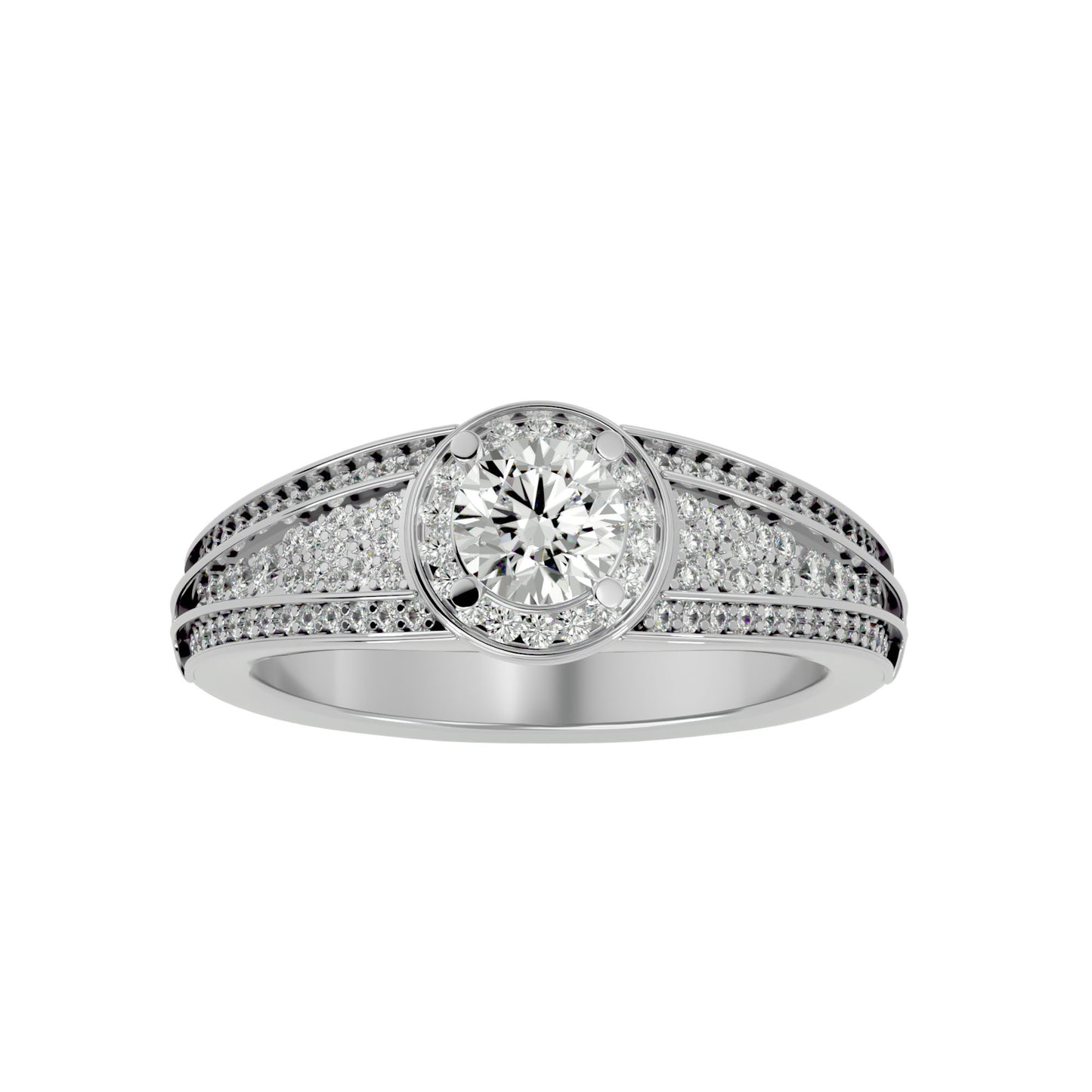 Indigo vintage halo diamond engagement ring