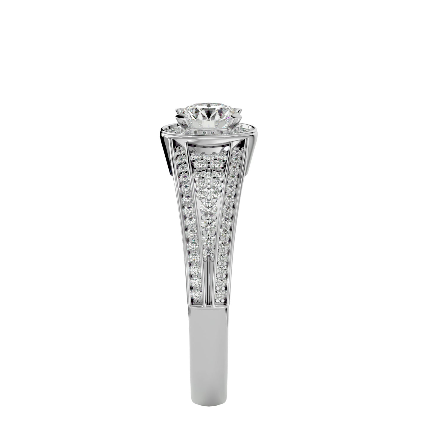 Indigo vintage halo diamond engagement ring