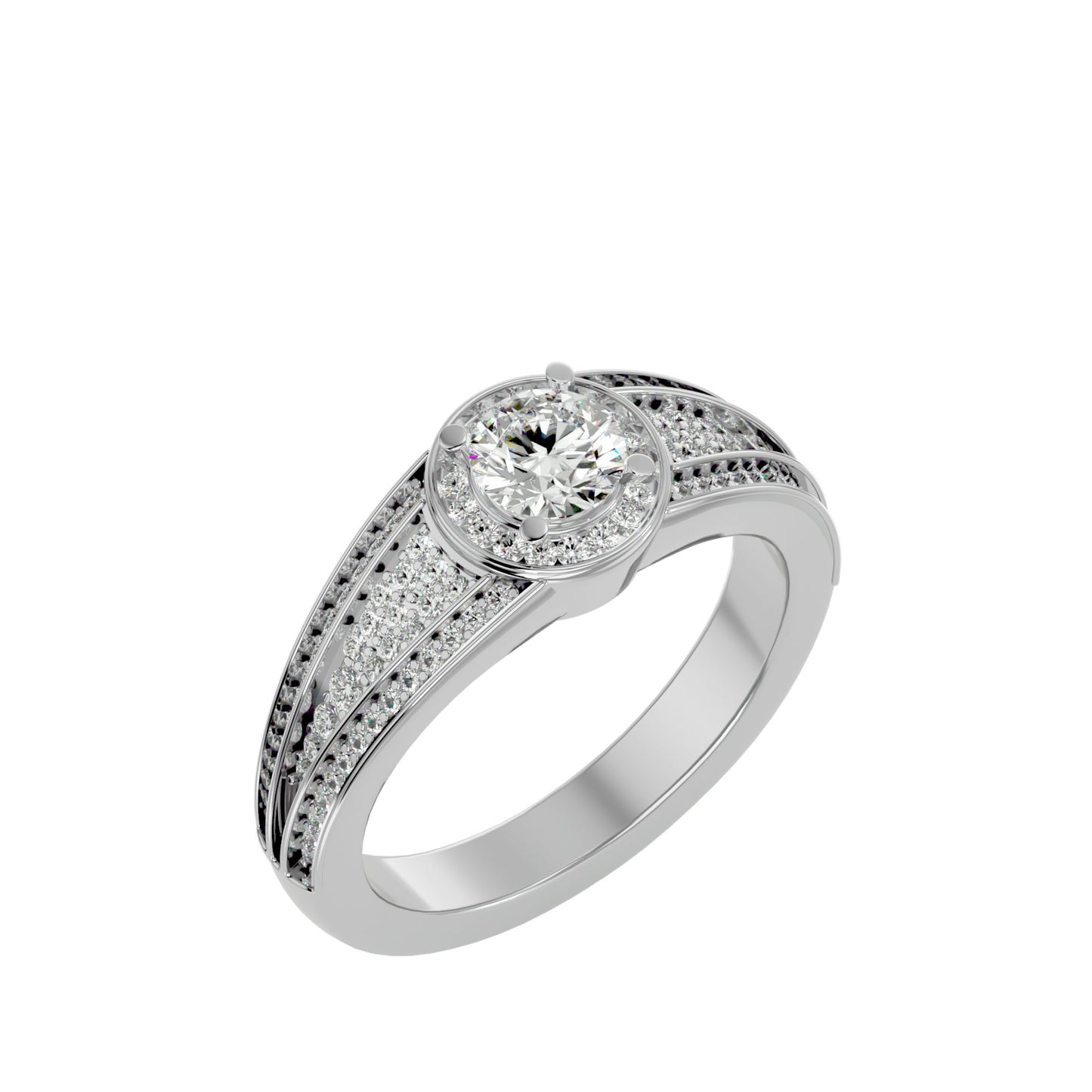 Indigo vintage halo diamond engagement ring