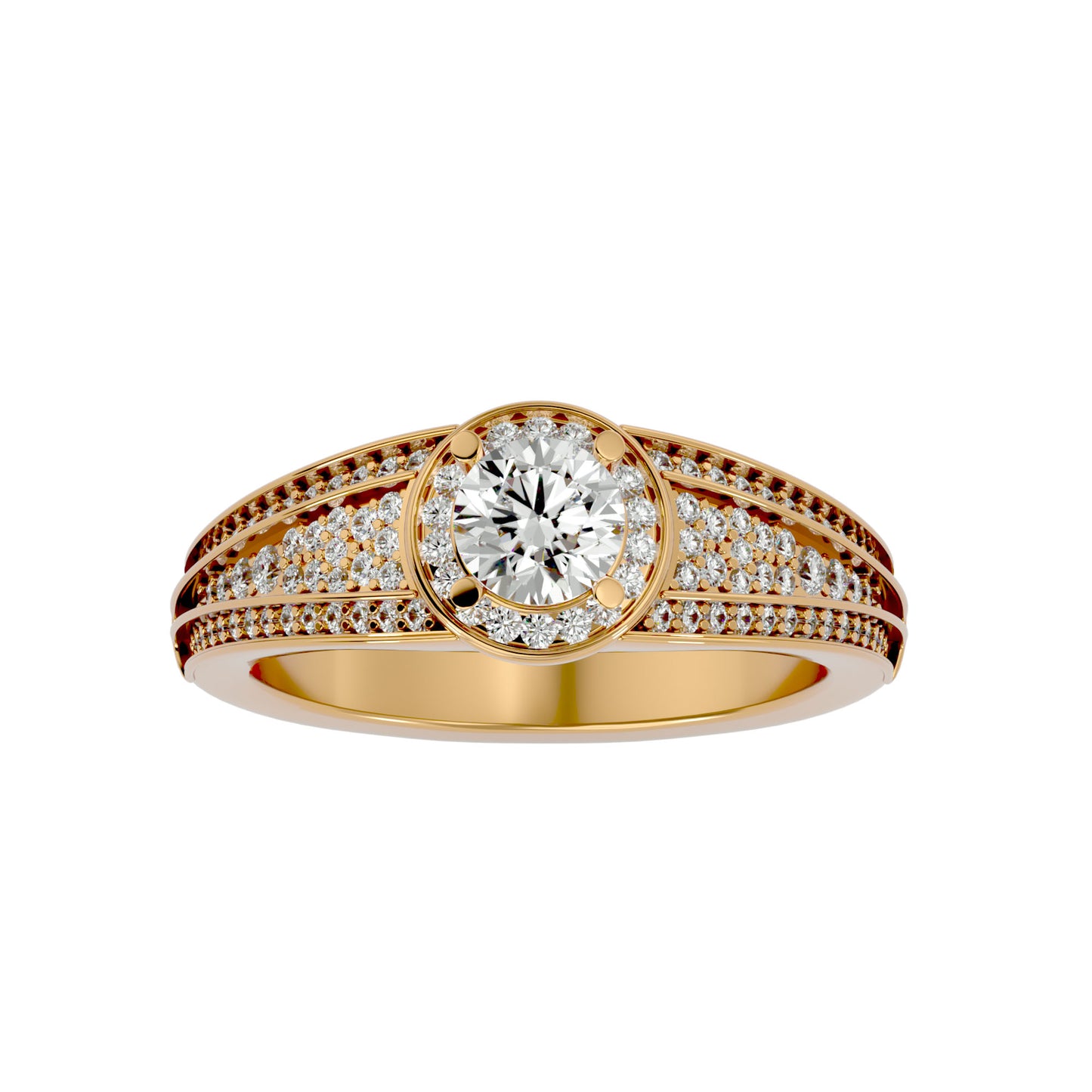 Indigo vintage halo diamond engagement ring