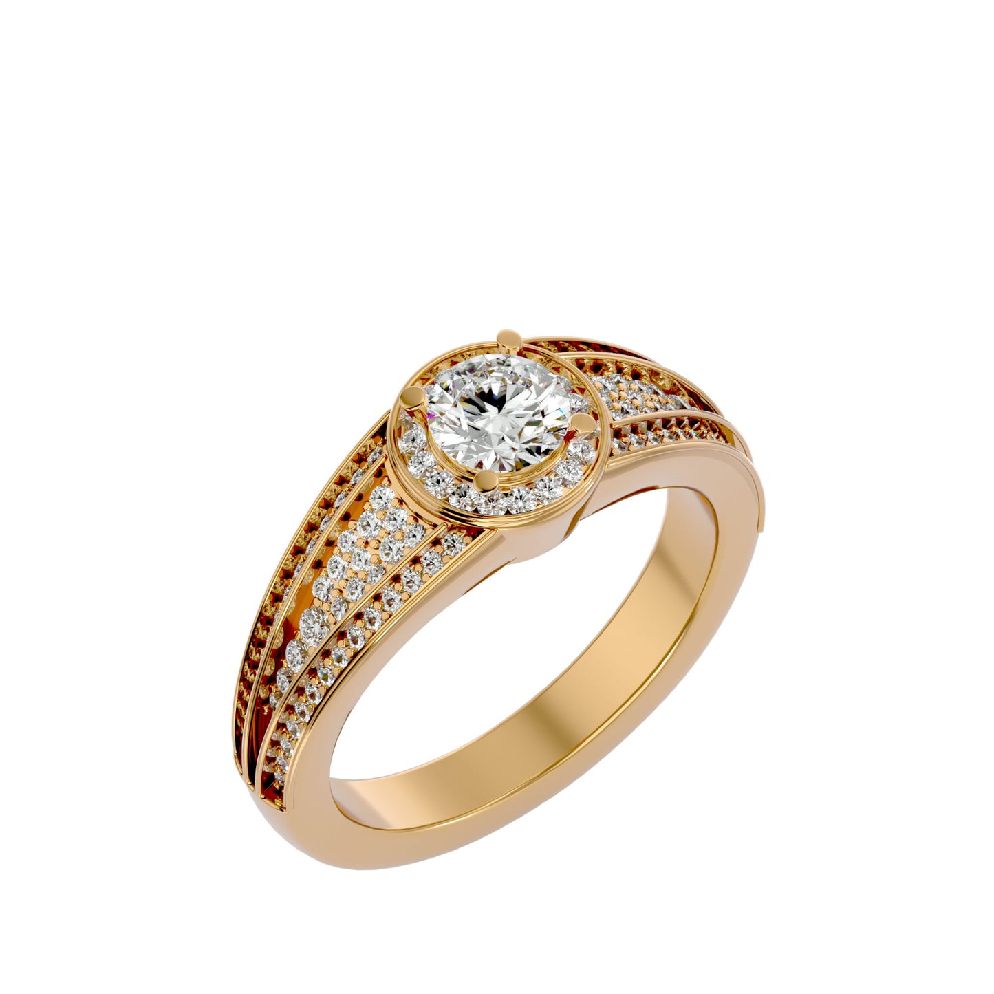 Indigo vintage halo diamond engagement ring