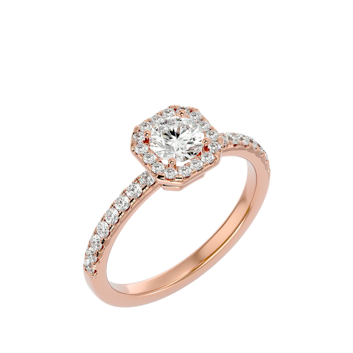 Ivory halo diamond engagement ring