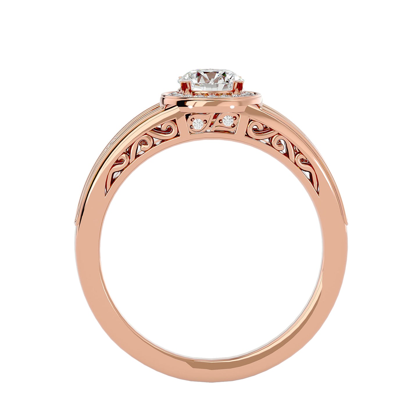 Helia Halo diamond engagement ring