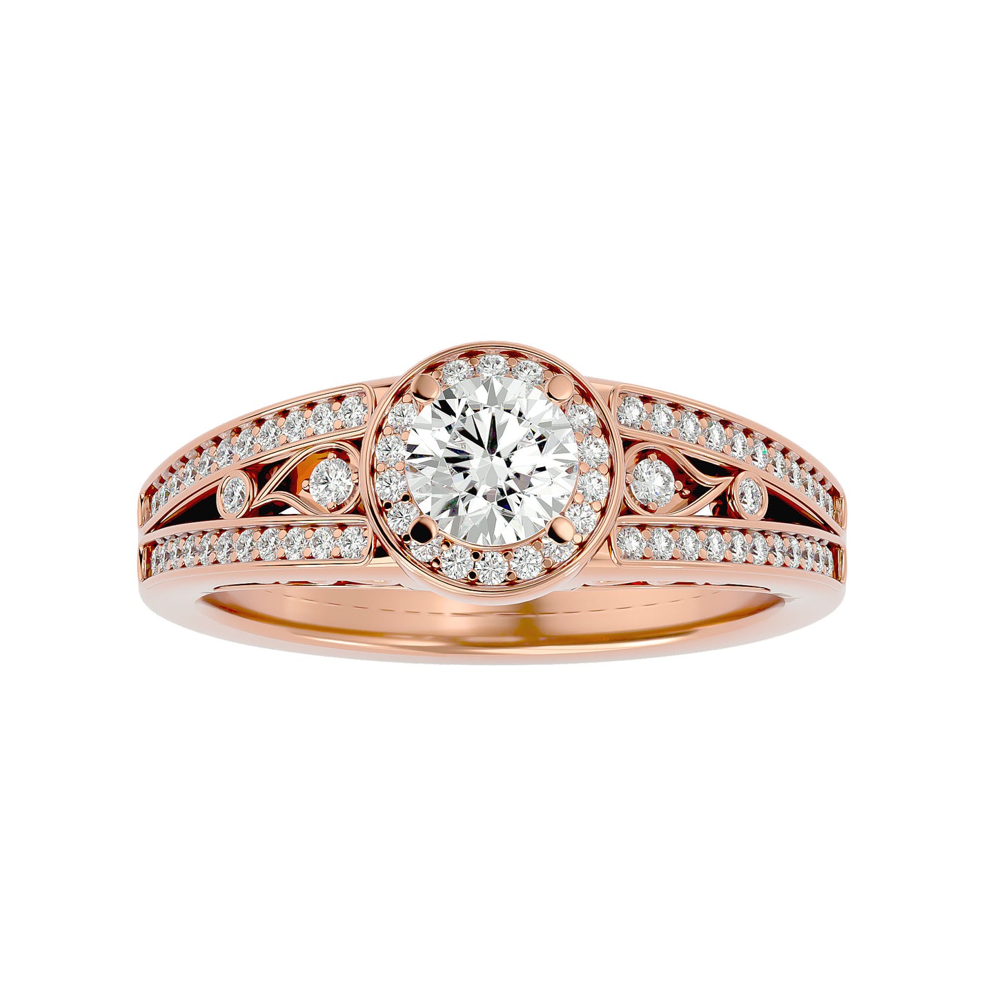 Helia Halo diamond engagement ring