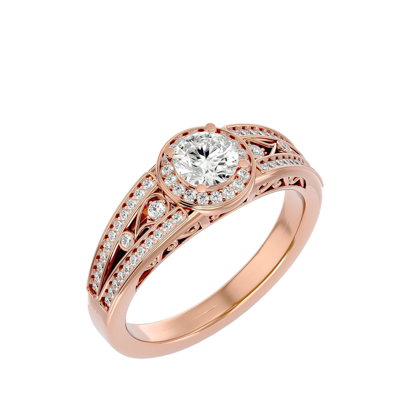 Helia Halo diamond engagement ring