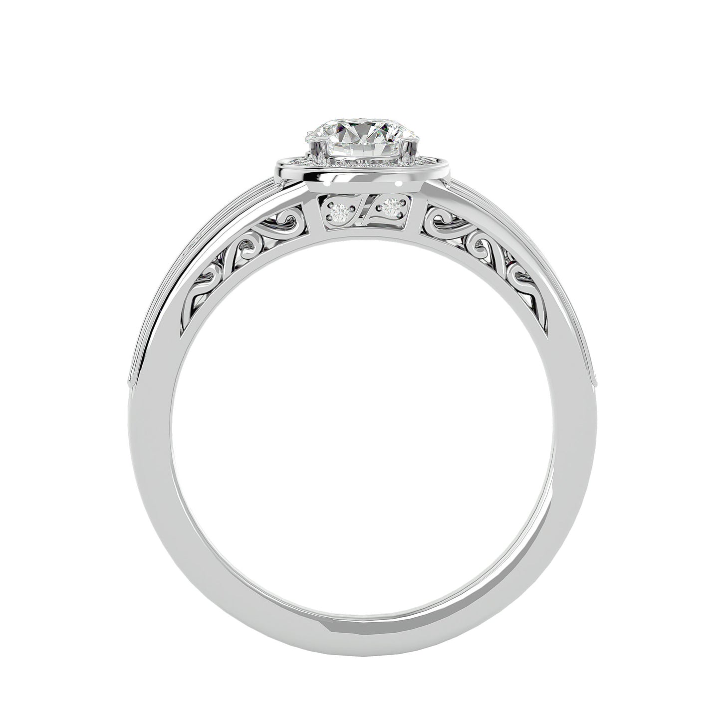 Helia Halo diamond engagement ring