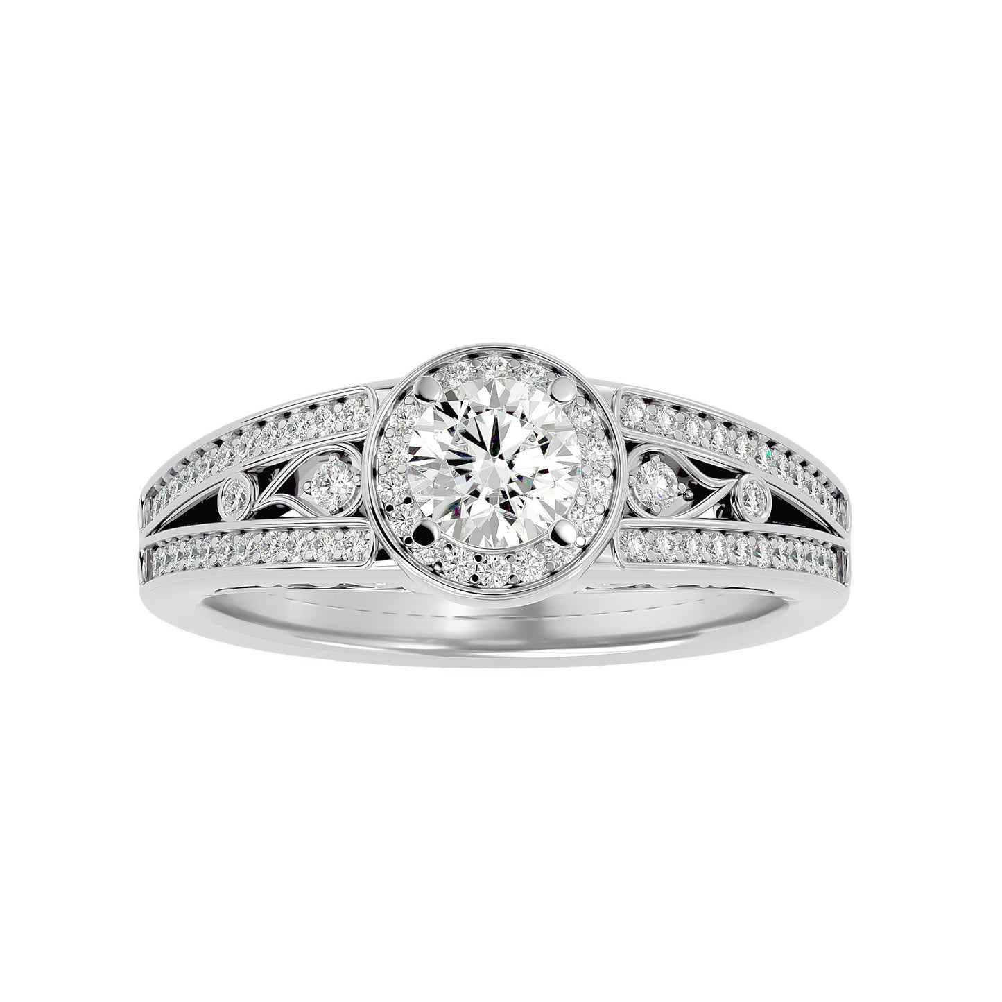 Helia Halo diamond engagement ring