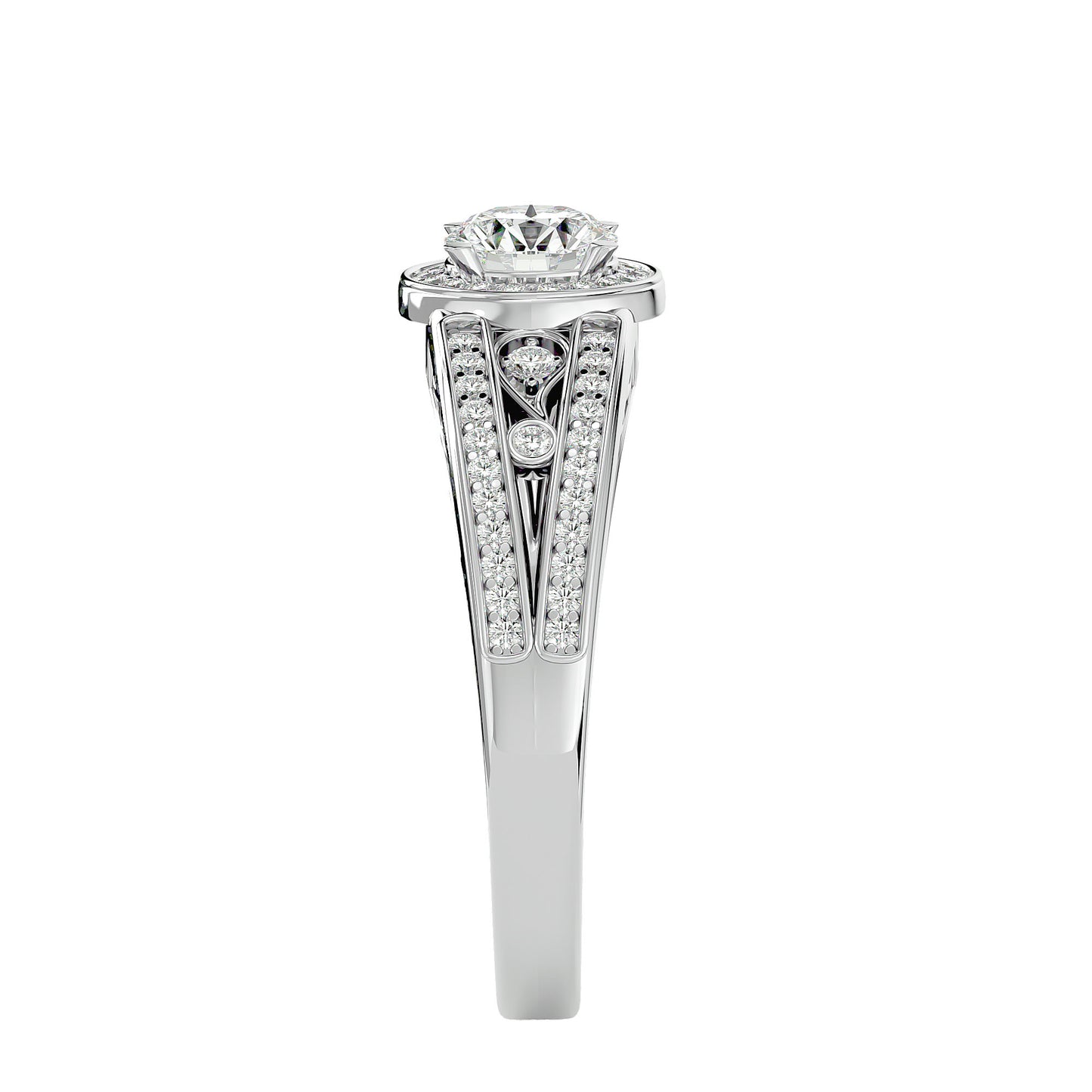 Helia Halo diamond engagement ring