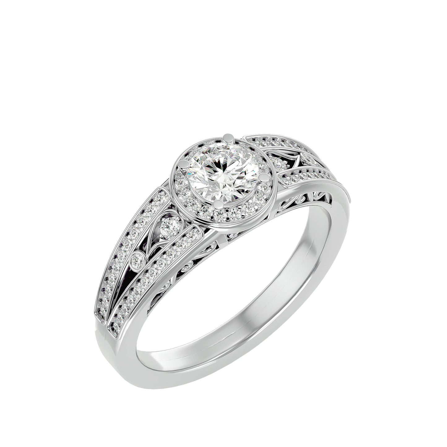 Helia Halo diamond engagement ring