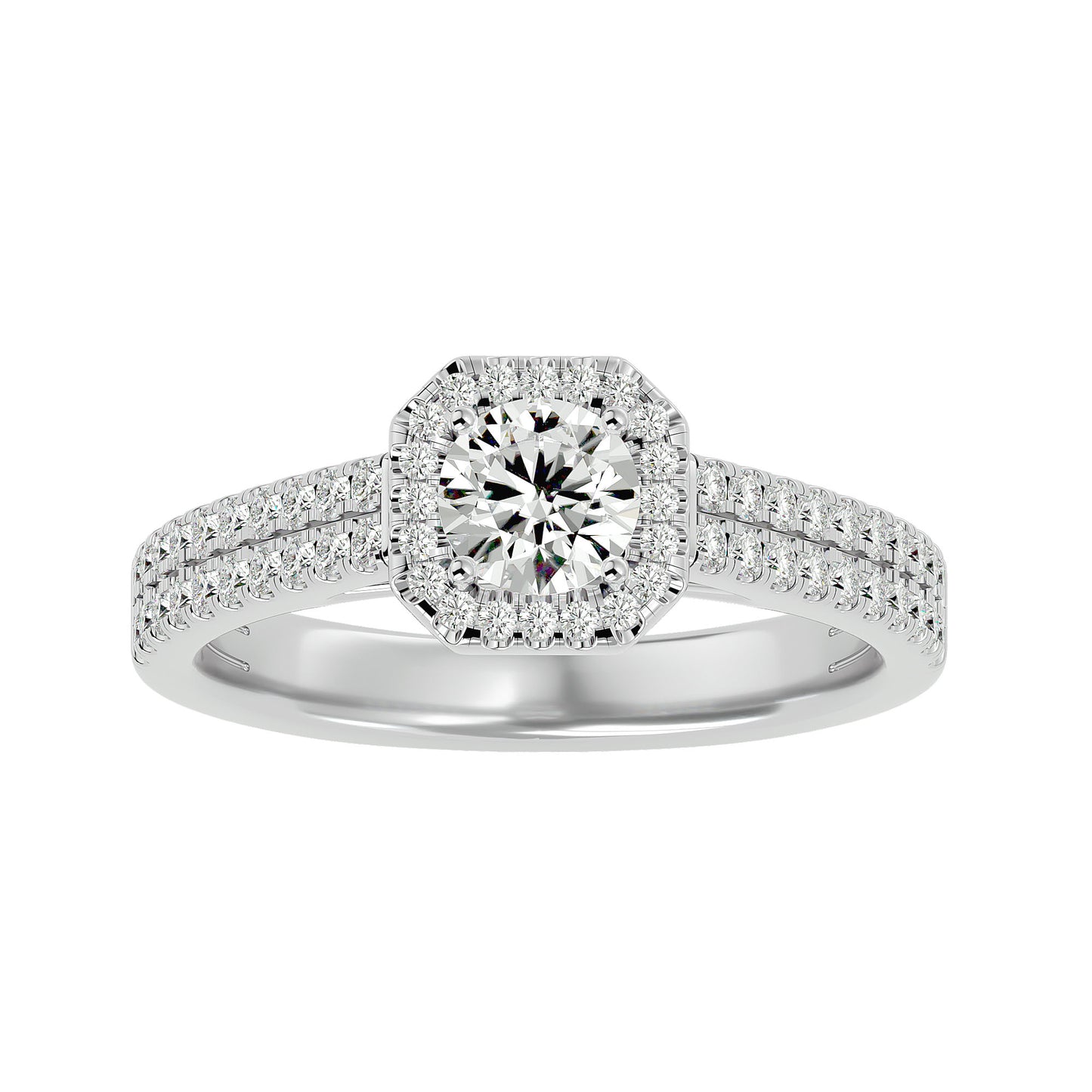 Soulshine halo diamond engagement ring