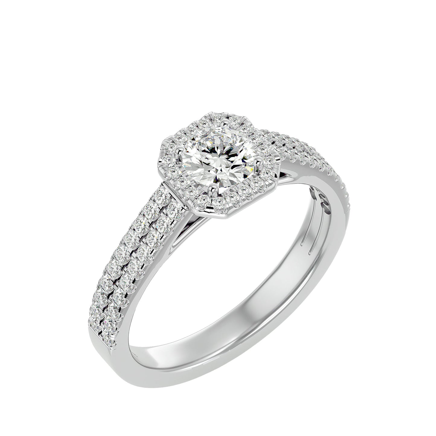 Soulshine halo diamond engagement ring