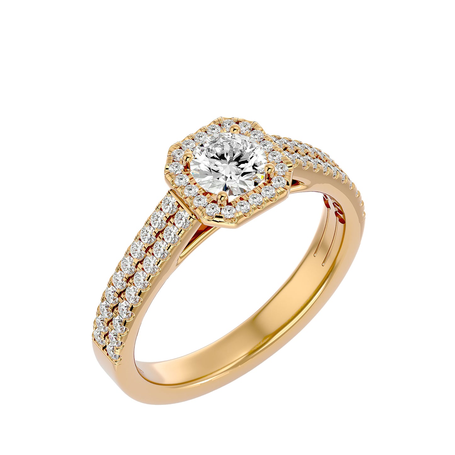 Soulshine halo diamond engagement ring