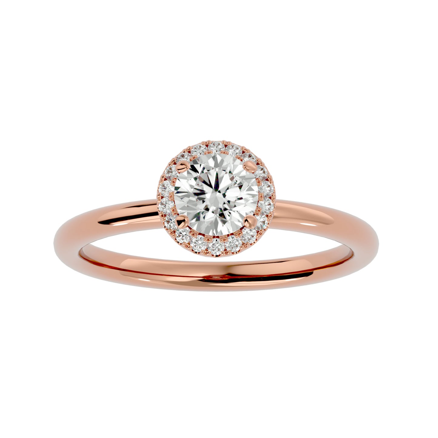 Octavia halo diamond engagement ring