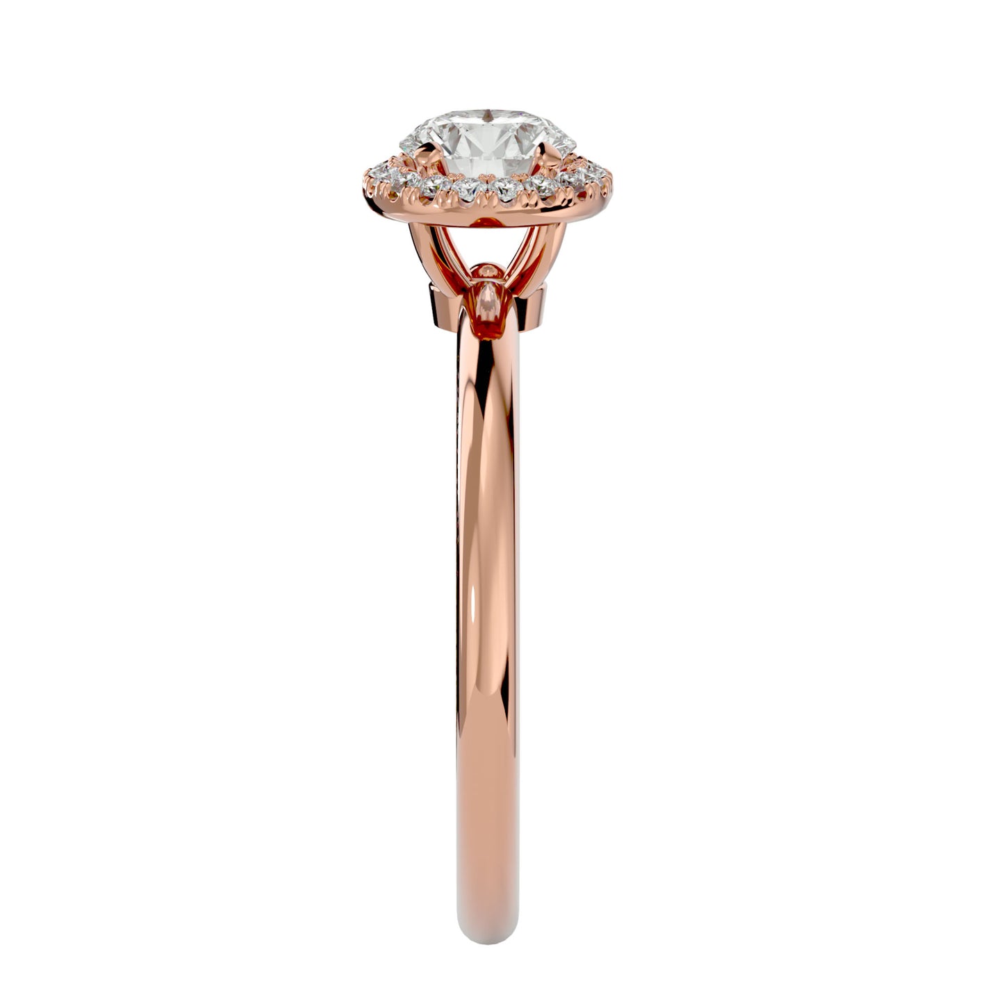 Octavia halo diamond engagement ring