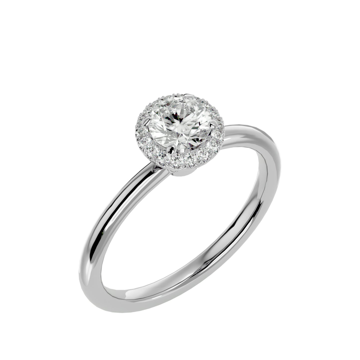 Octavia halo diamond engagement ring