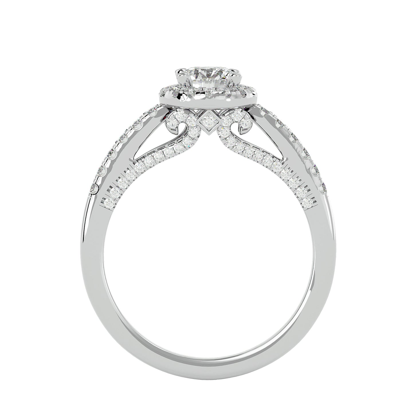 Juniper halo diamond engagement ring