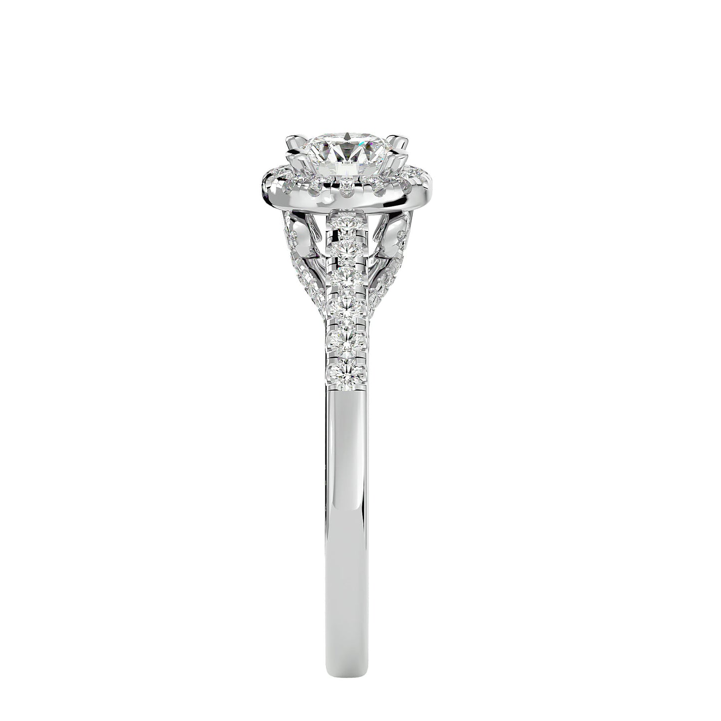 Juniper halo diamond engagement ring