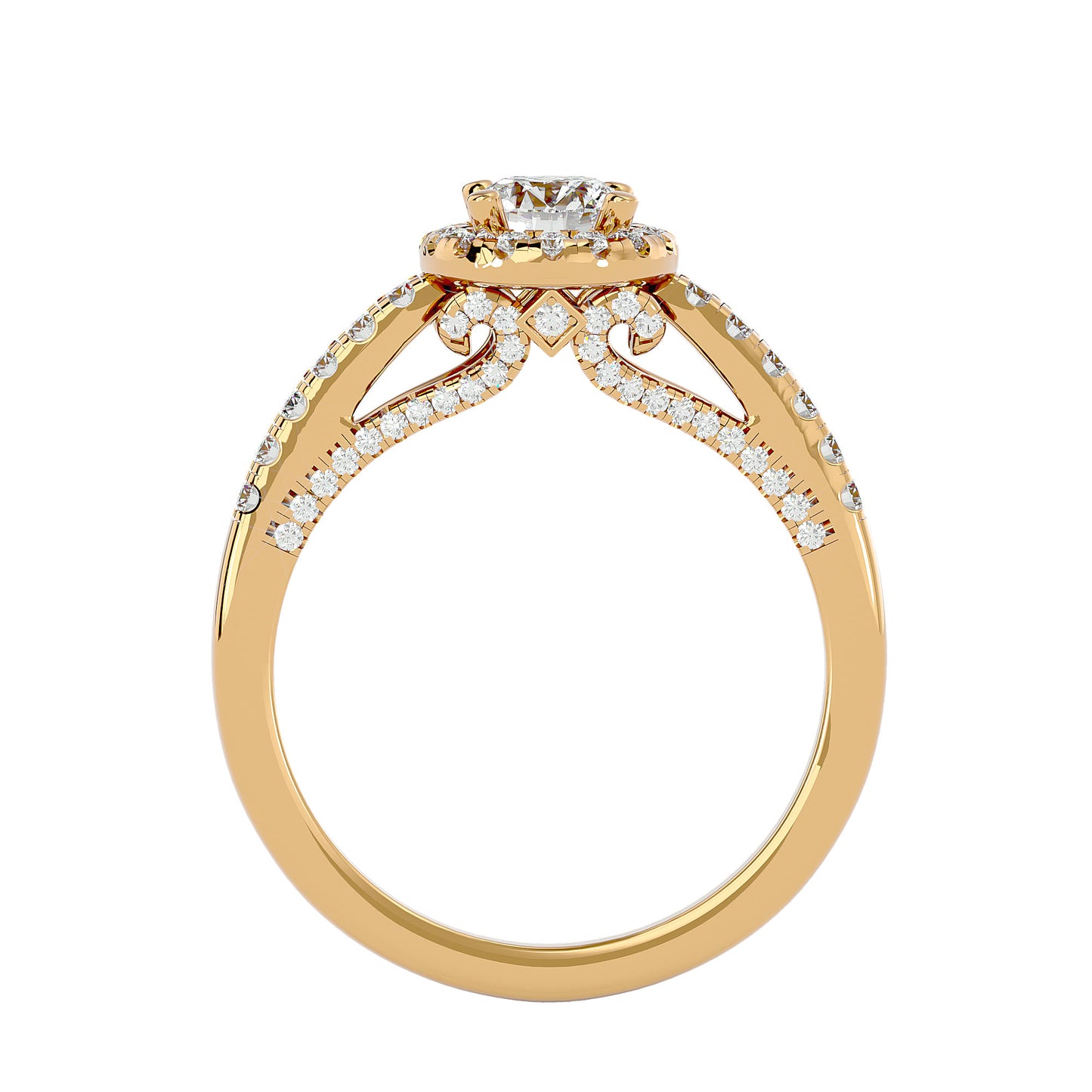 Juniper halo diamond engagement ring