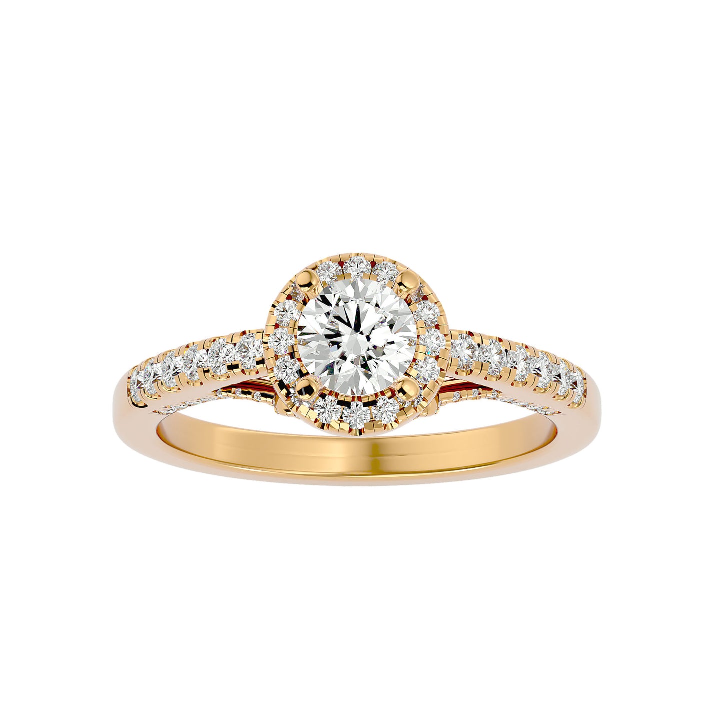 Juniper halo diamond engagement ring