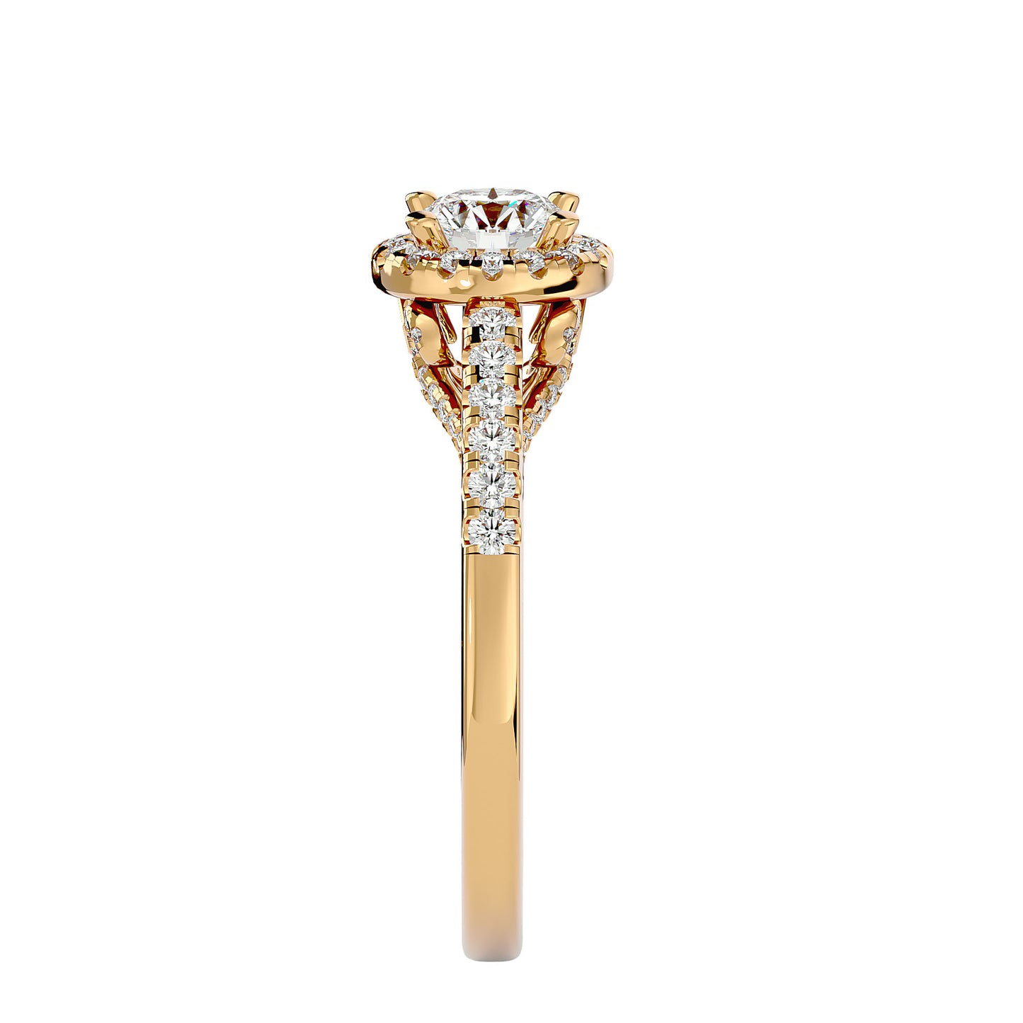 Juniper halo diamond engagement ring