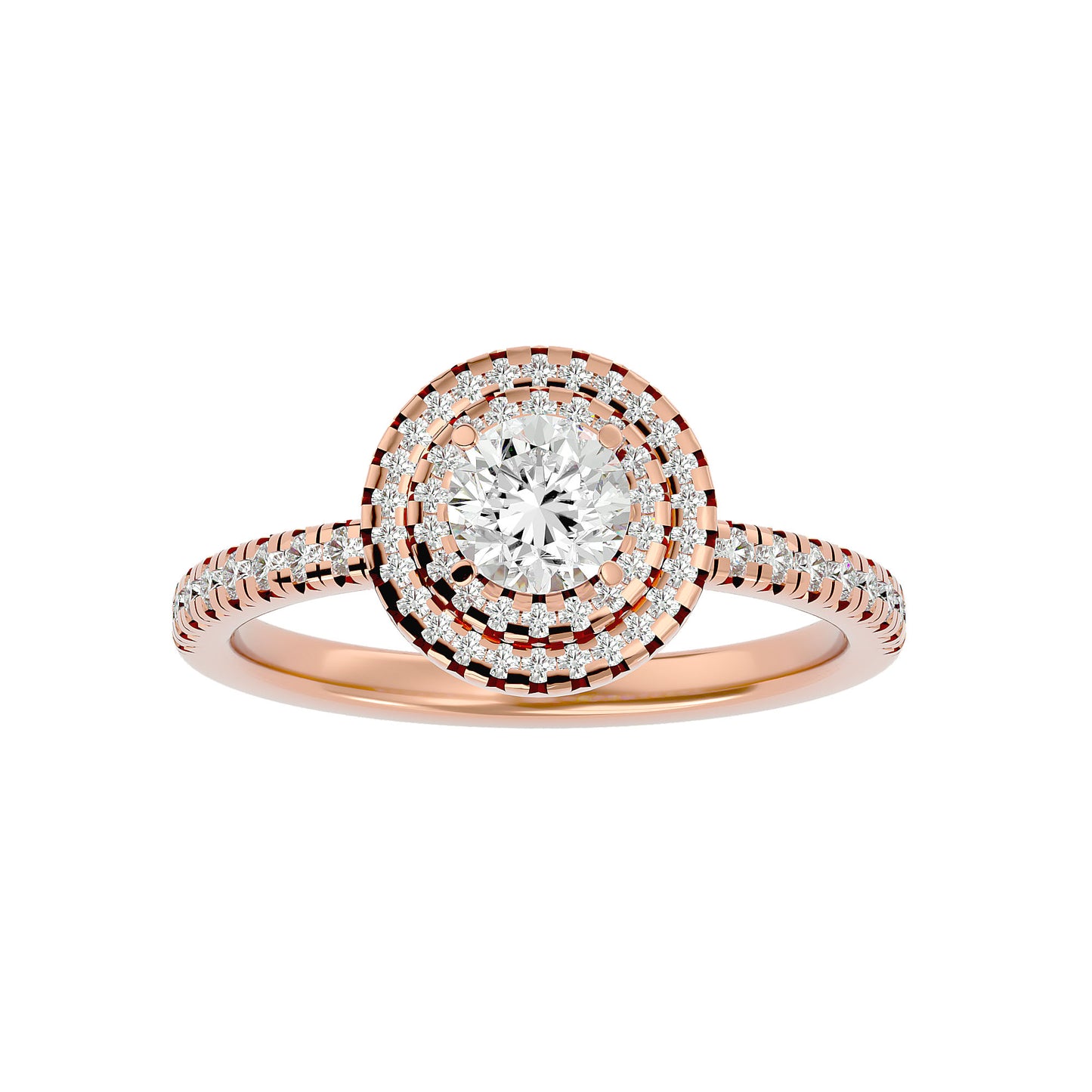 Calliope double halo diamond engagement ring