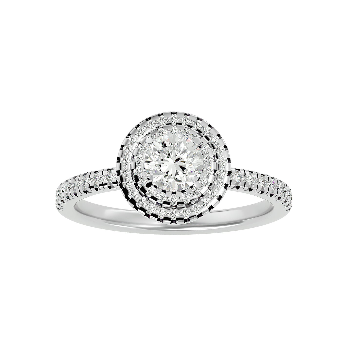 Calliope double halo diamond engagement ring