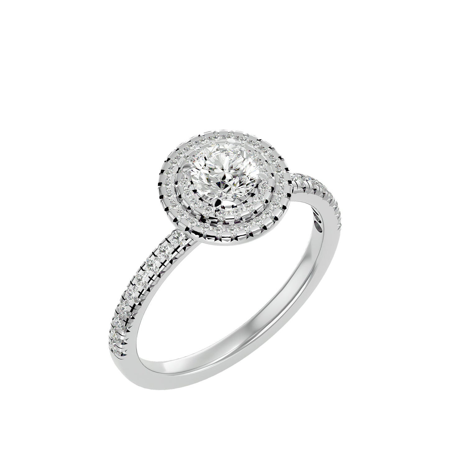 Calliope double halo diamond engagement ring