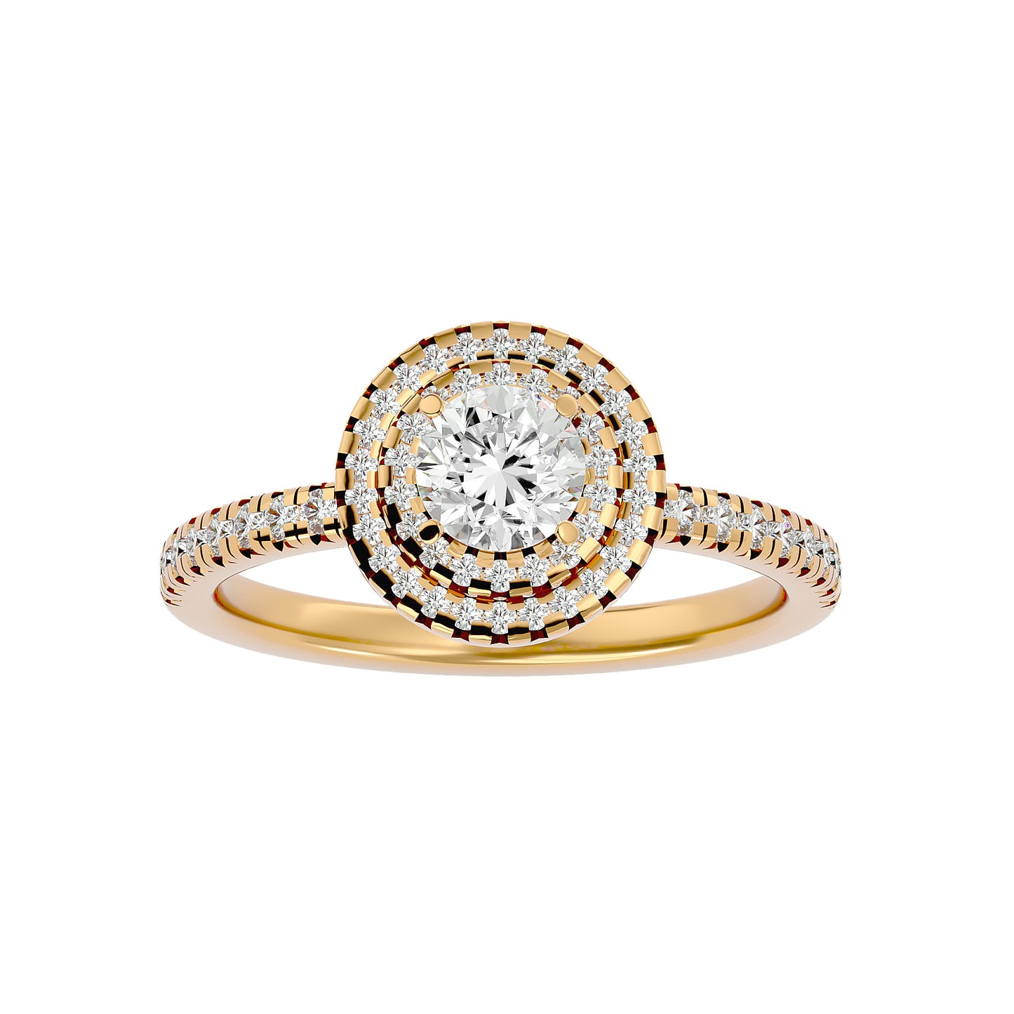 Calliope double halo diamond engagement ring