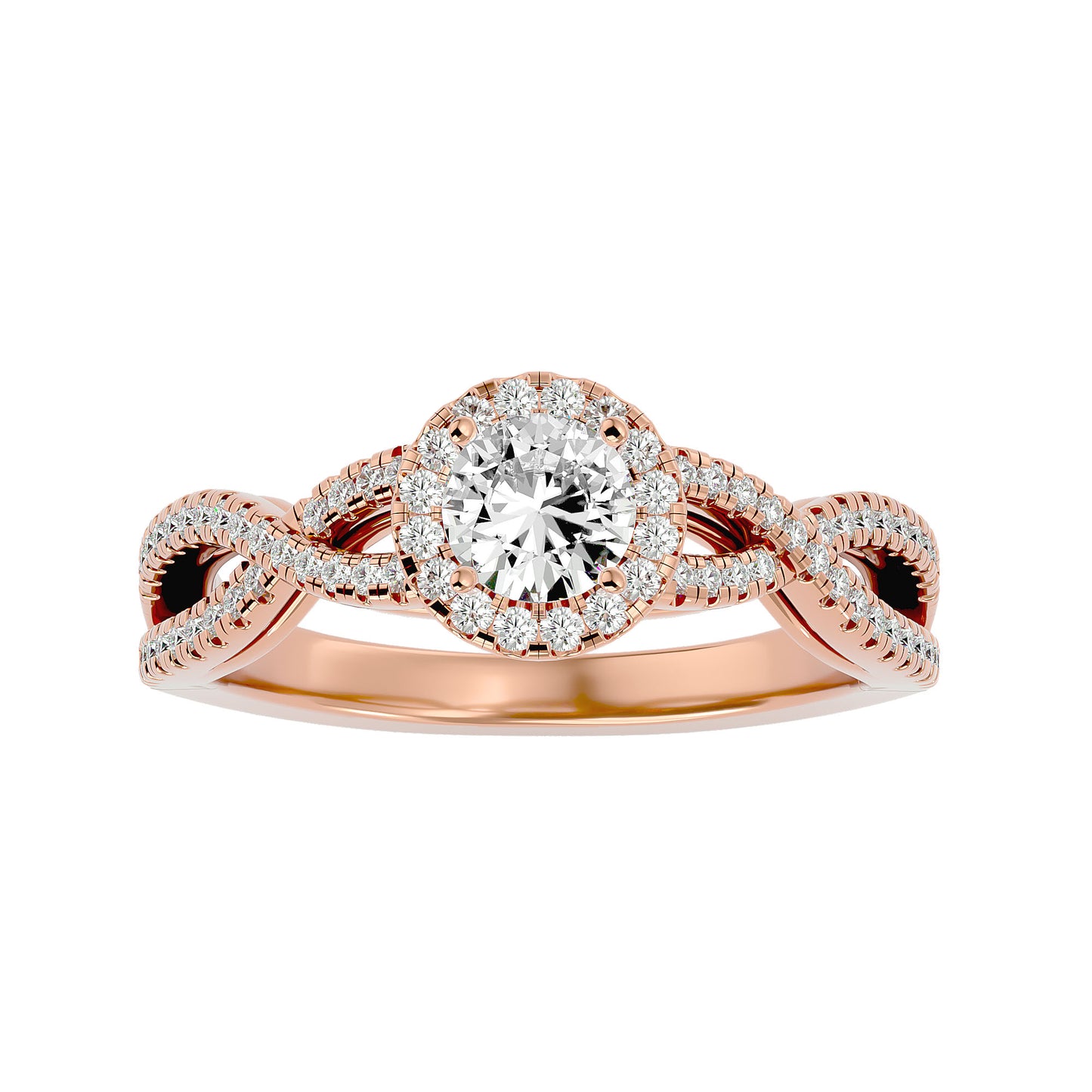 Shye criss cross diamond engagement ring
