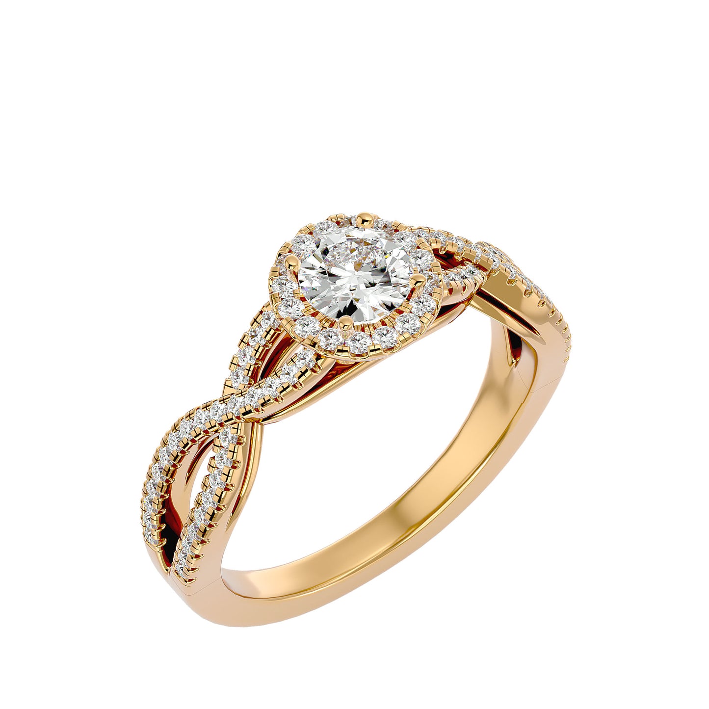 Shye criss cross diamond engagement ring