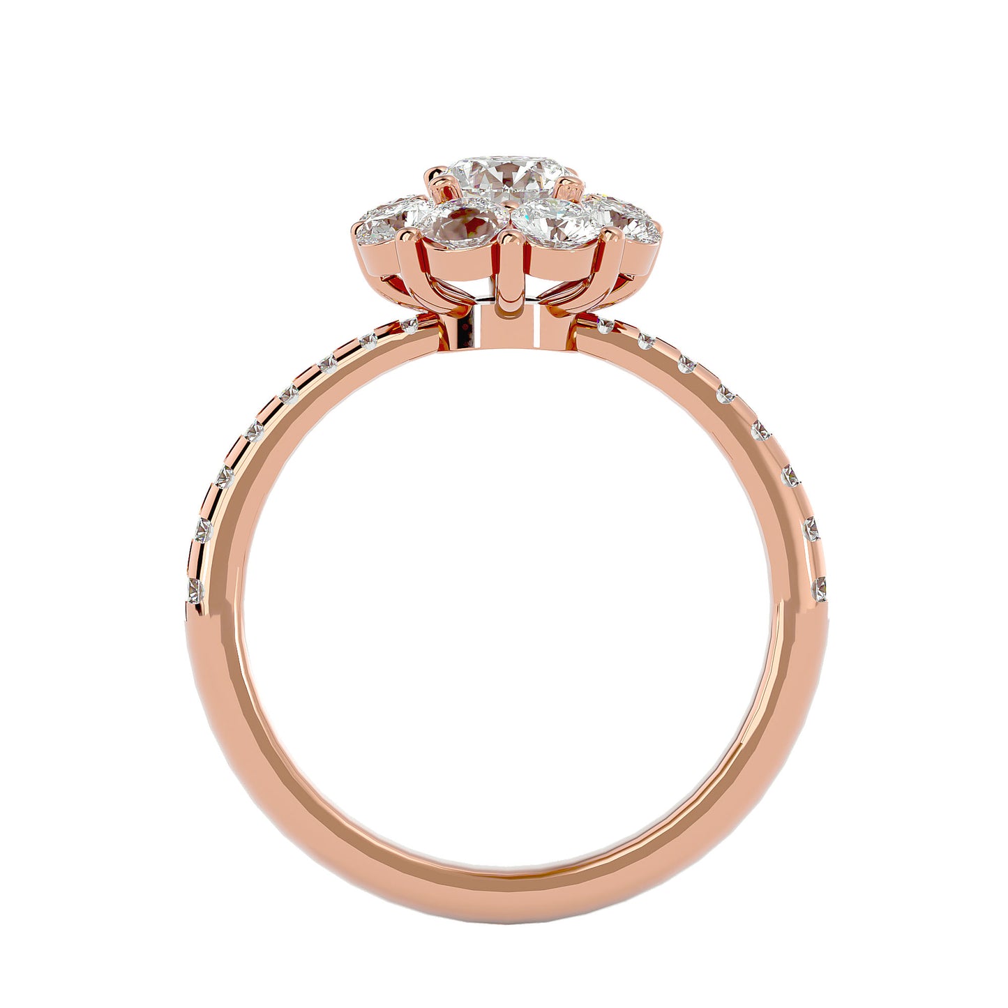 Zoey halo diamond engagement ring