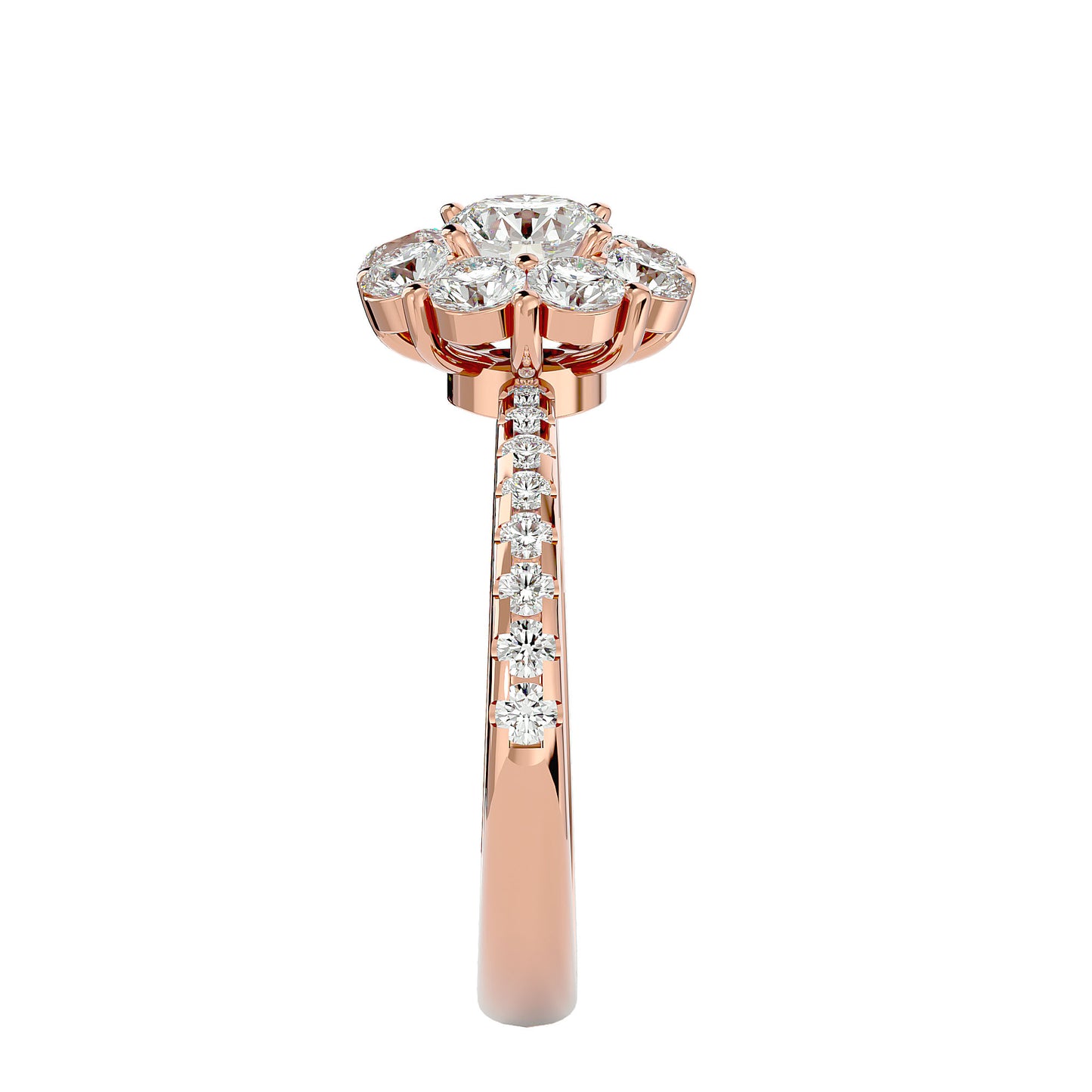 Zoey halo diamond engagement ring