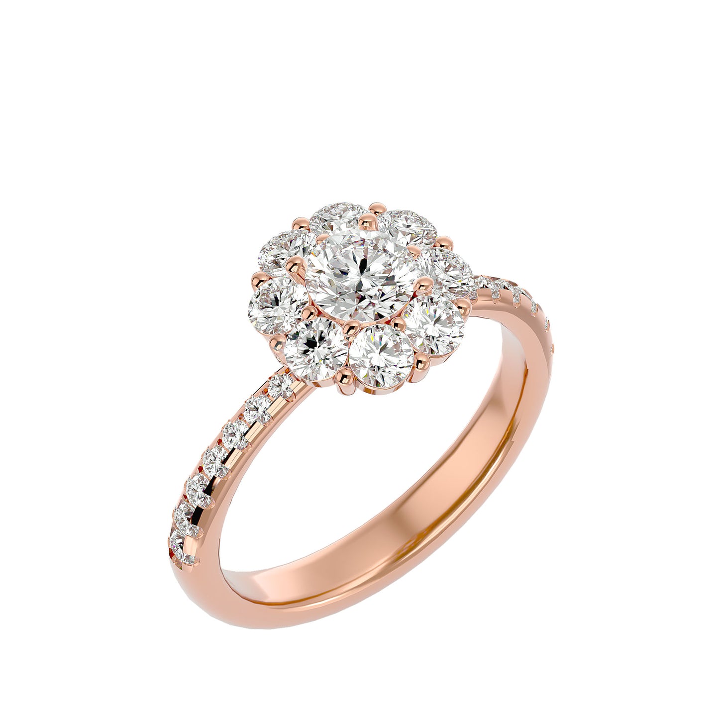 Zoey halo diamond engagement ring