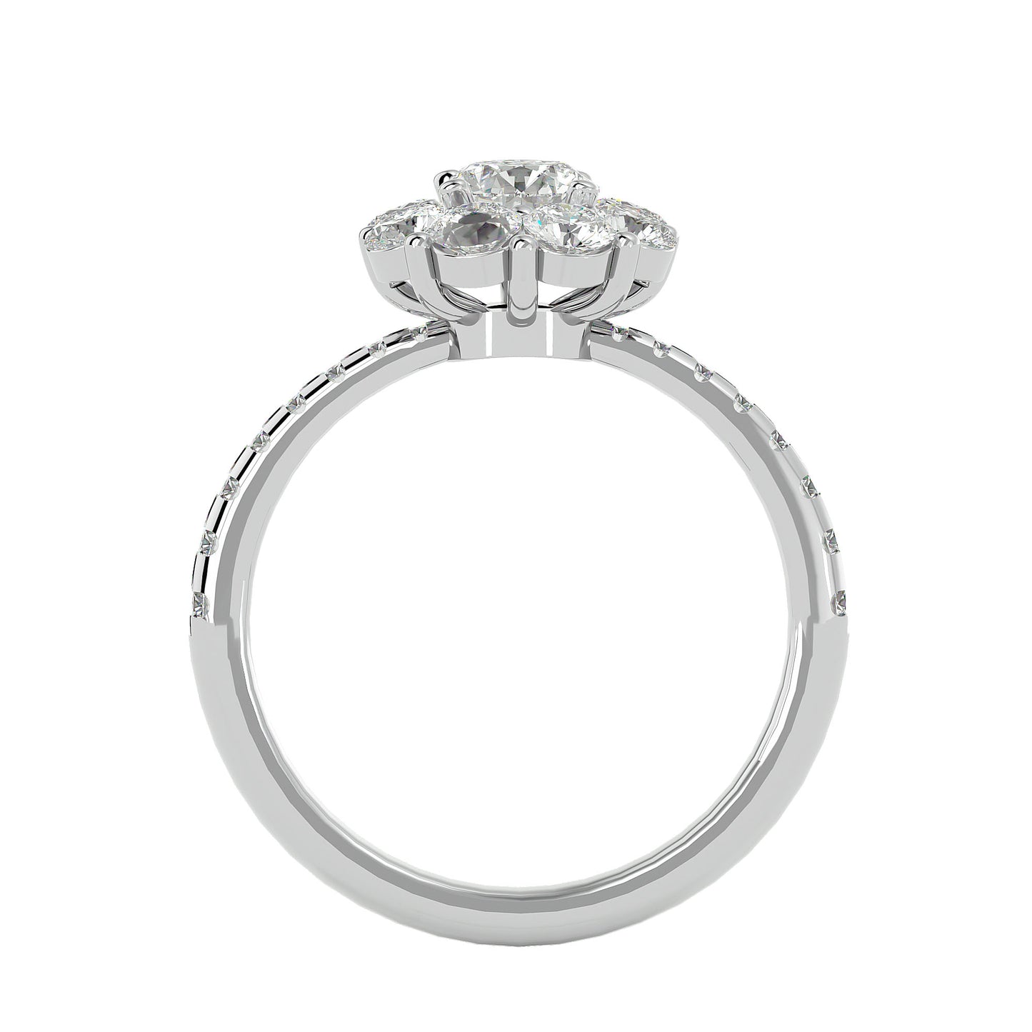 Zoey halo diamond engagement ring