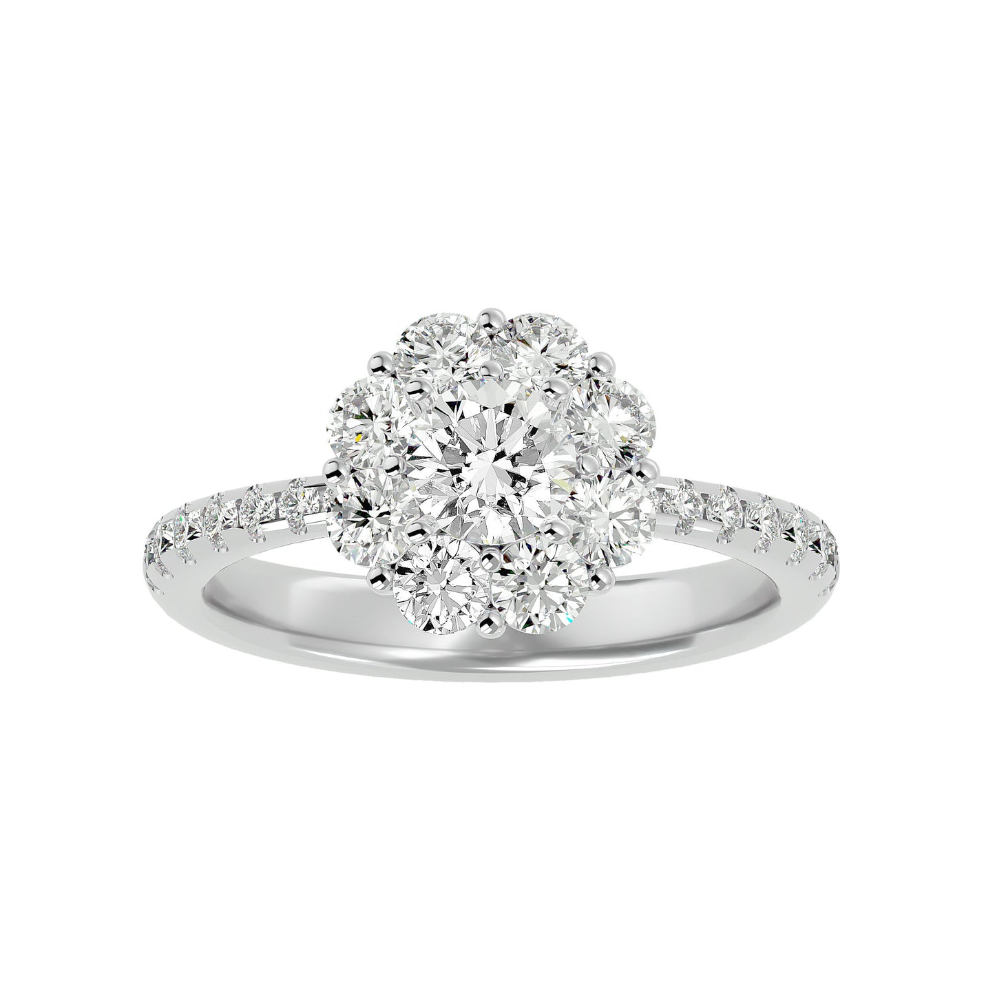 Zoey halo diamond engagement ring