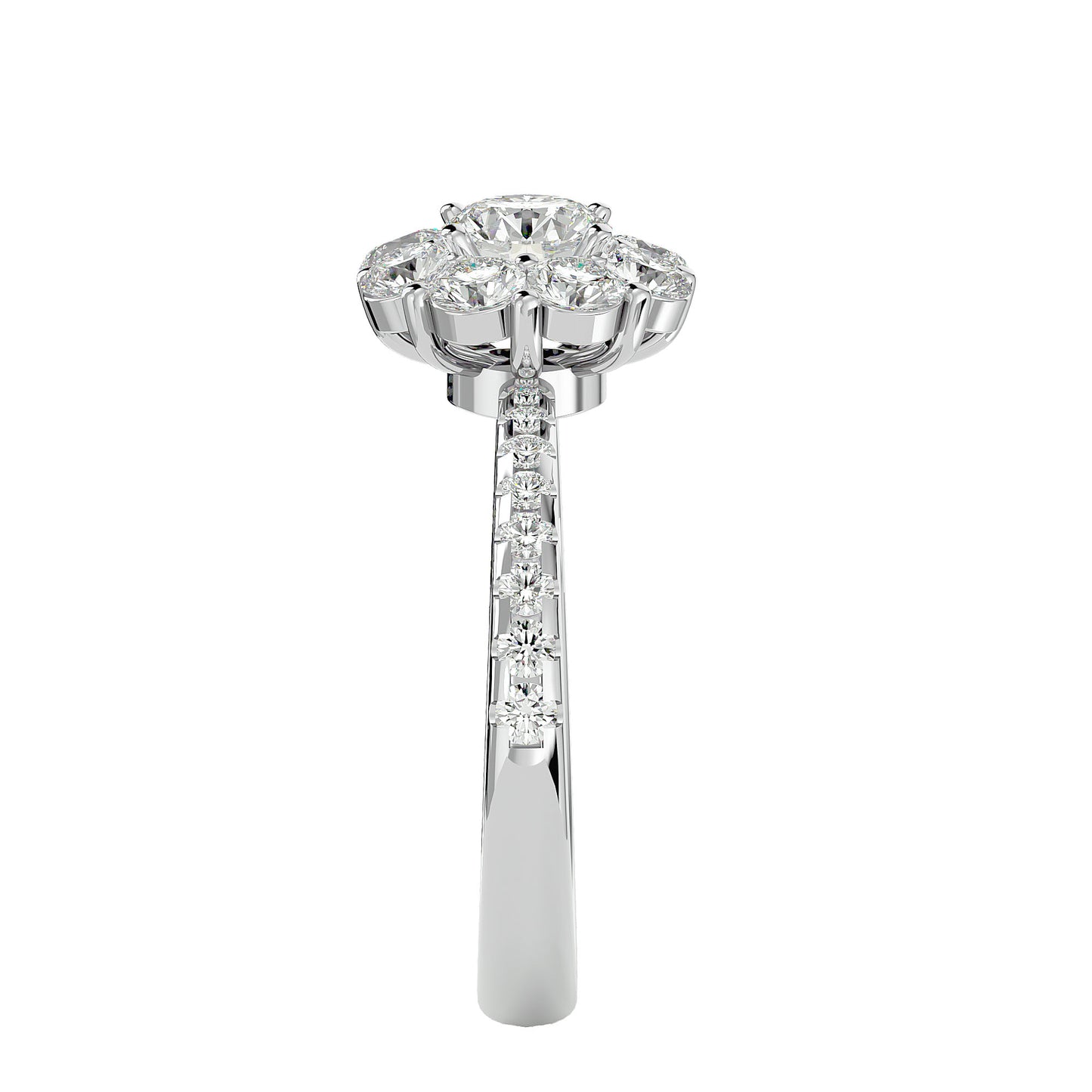 Zoey halo diamond engagement ring