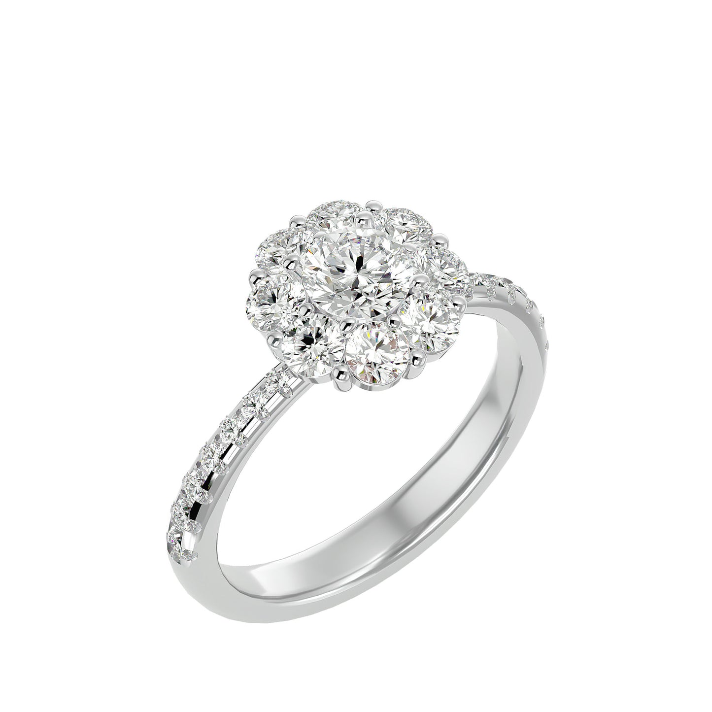 Zoey halo diamond engagement ring