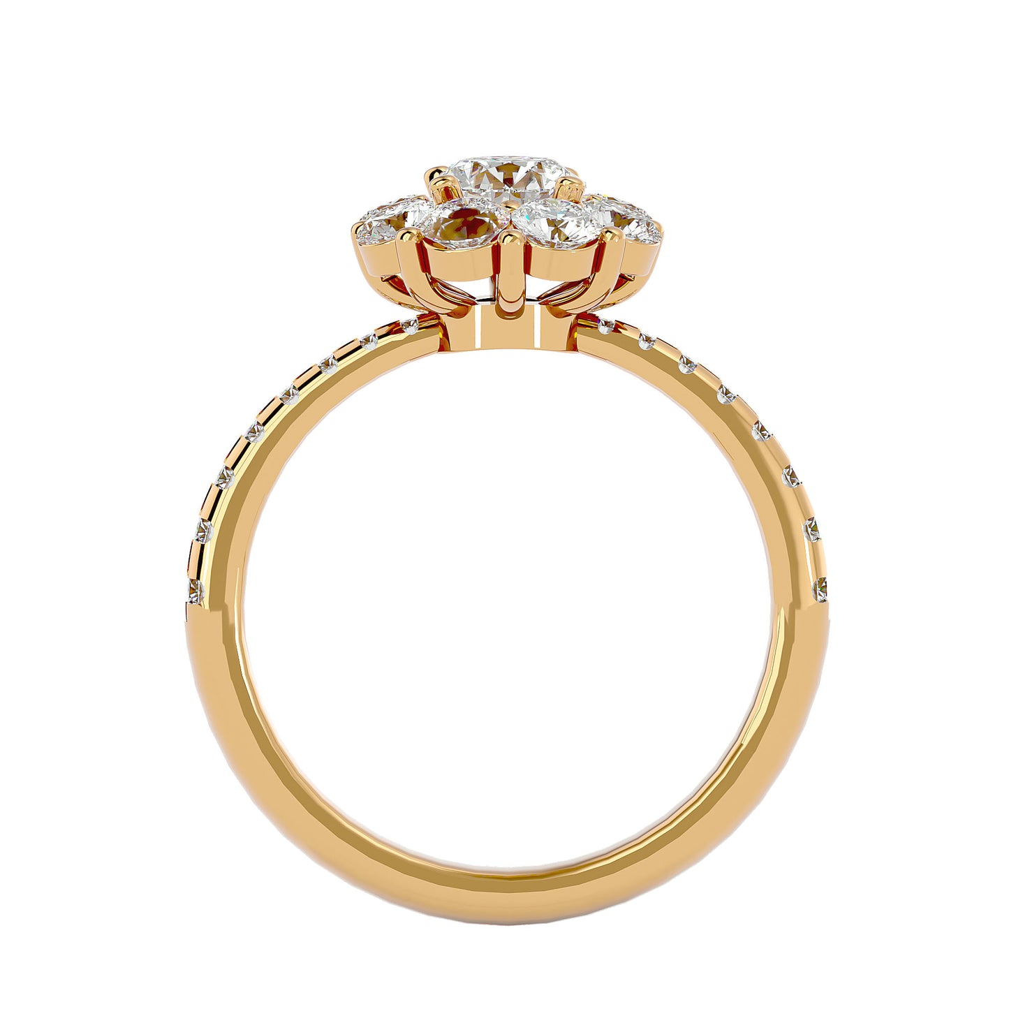 Zoey halo diamond engagement ring
