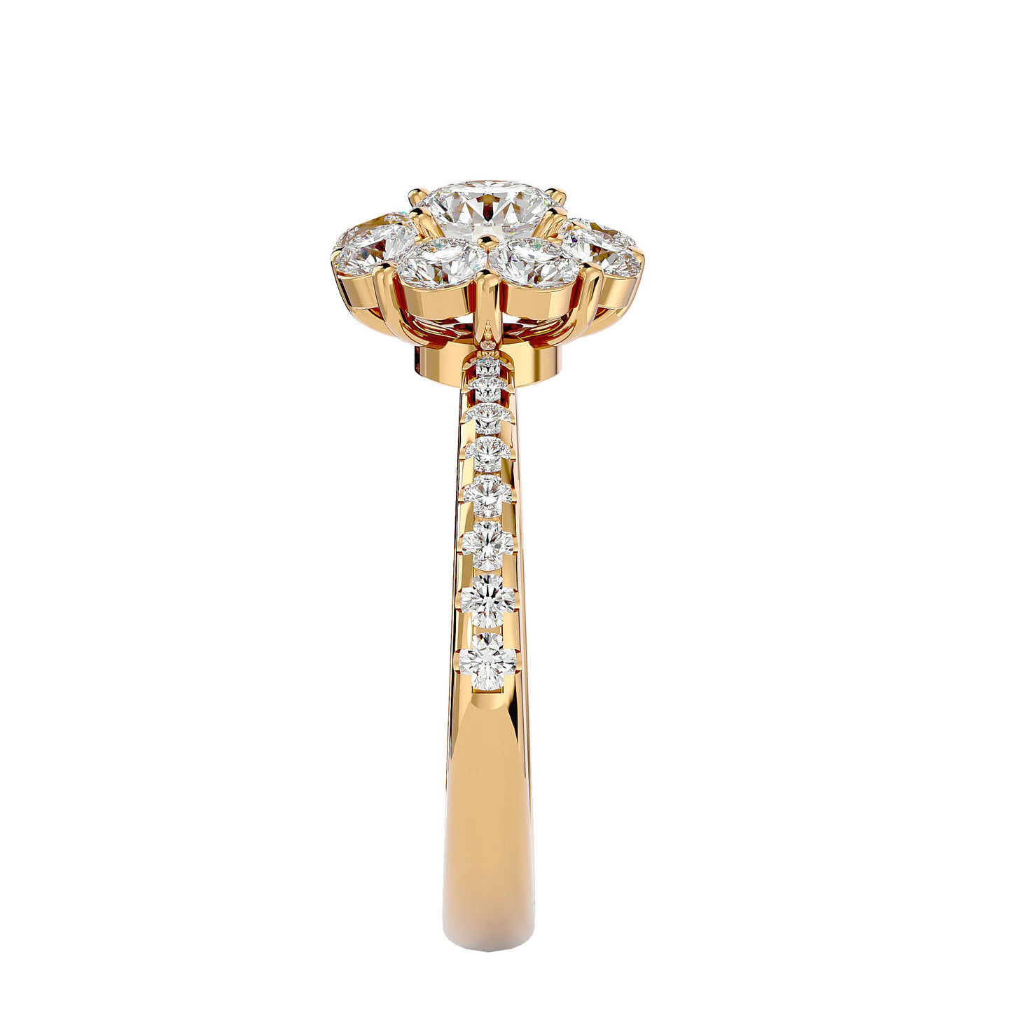 Zoey halo diamond engagement ring