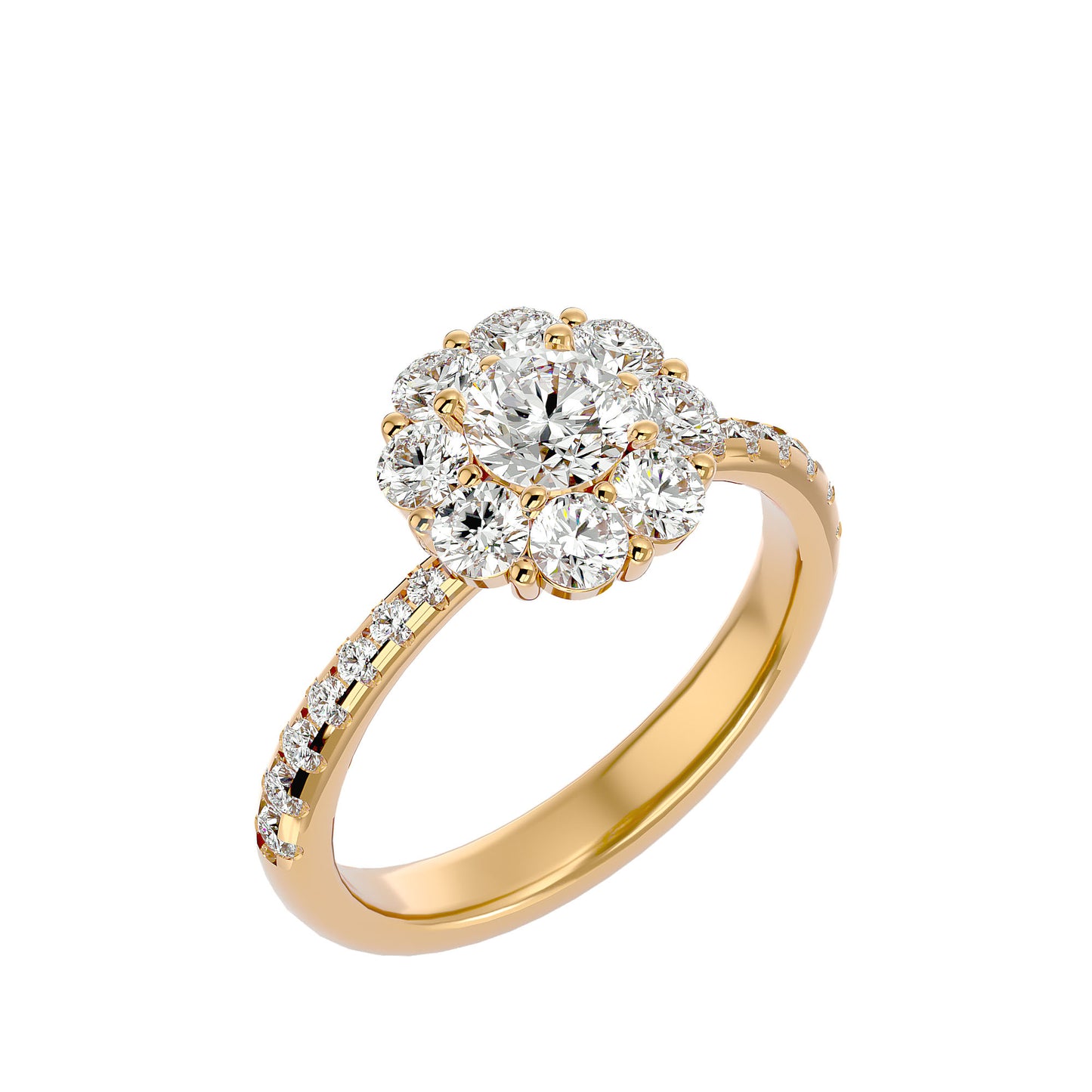 Zoey halo diamond engagement ring