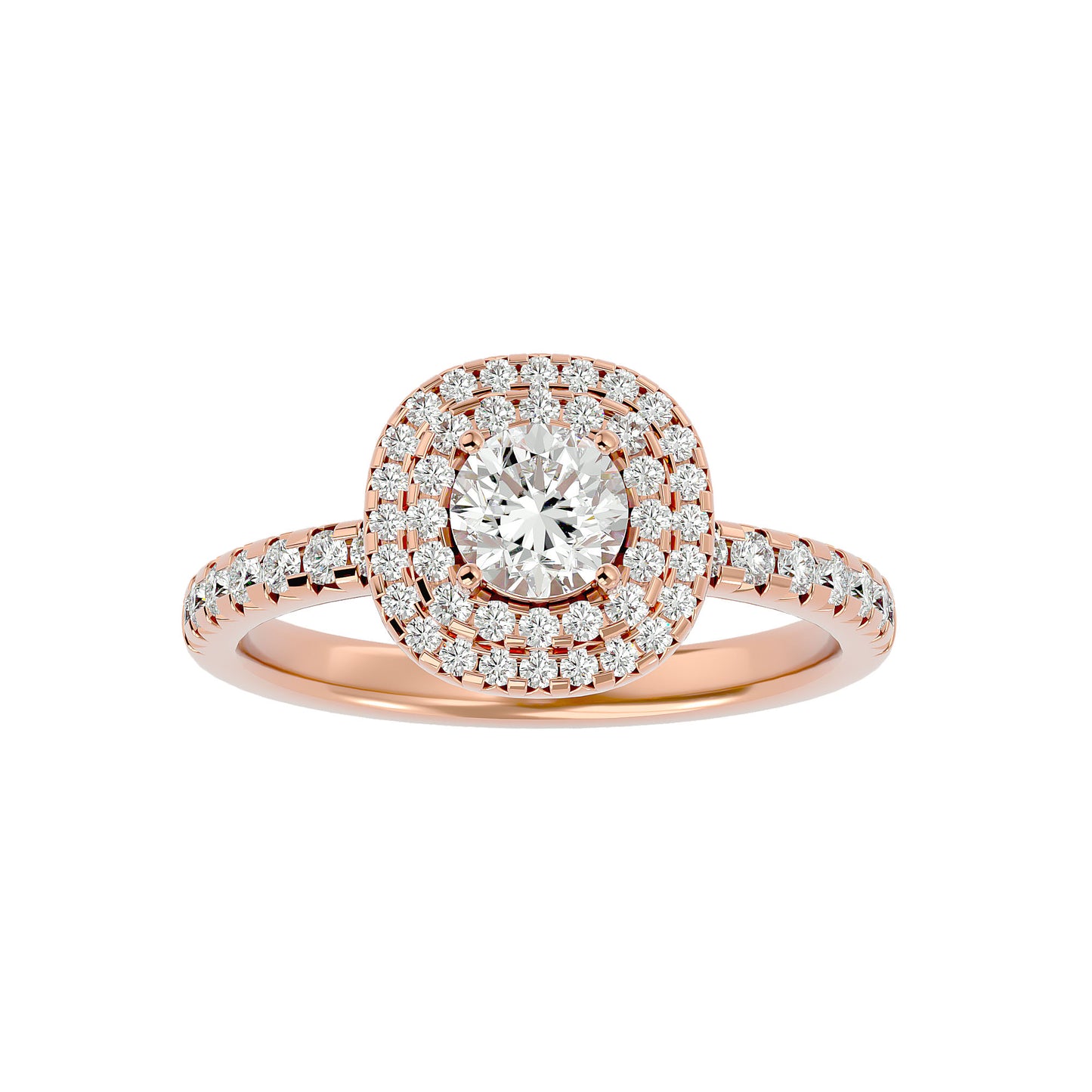 Aria double halo diamond engagement ring