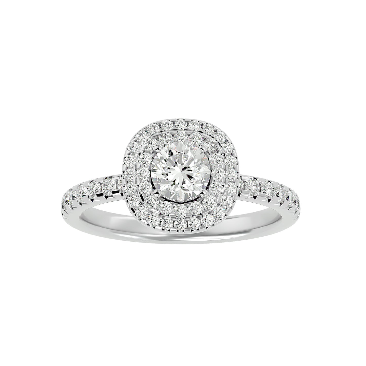 Aria double halo diamond engagement ring