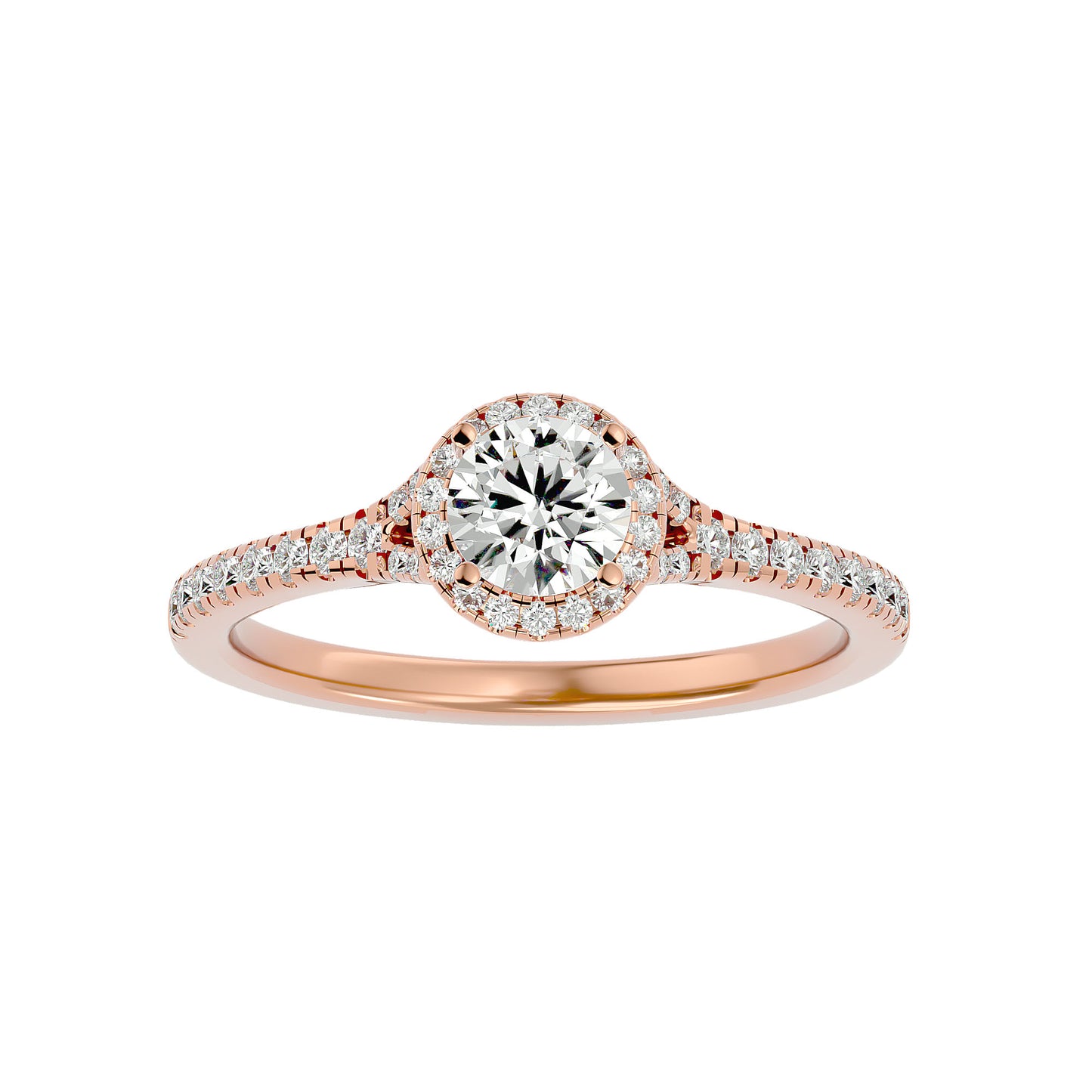 Yasmin halo diamond engagement ring
