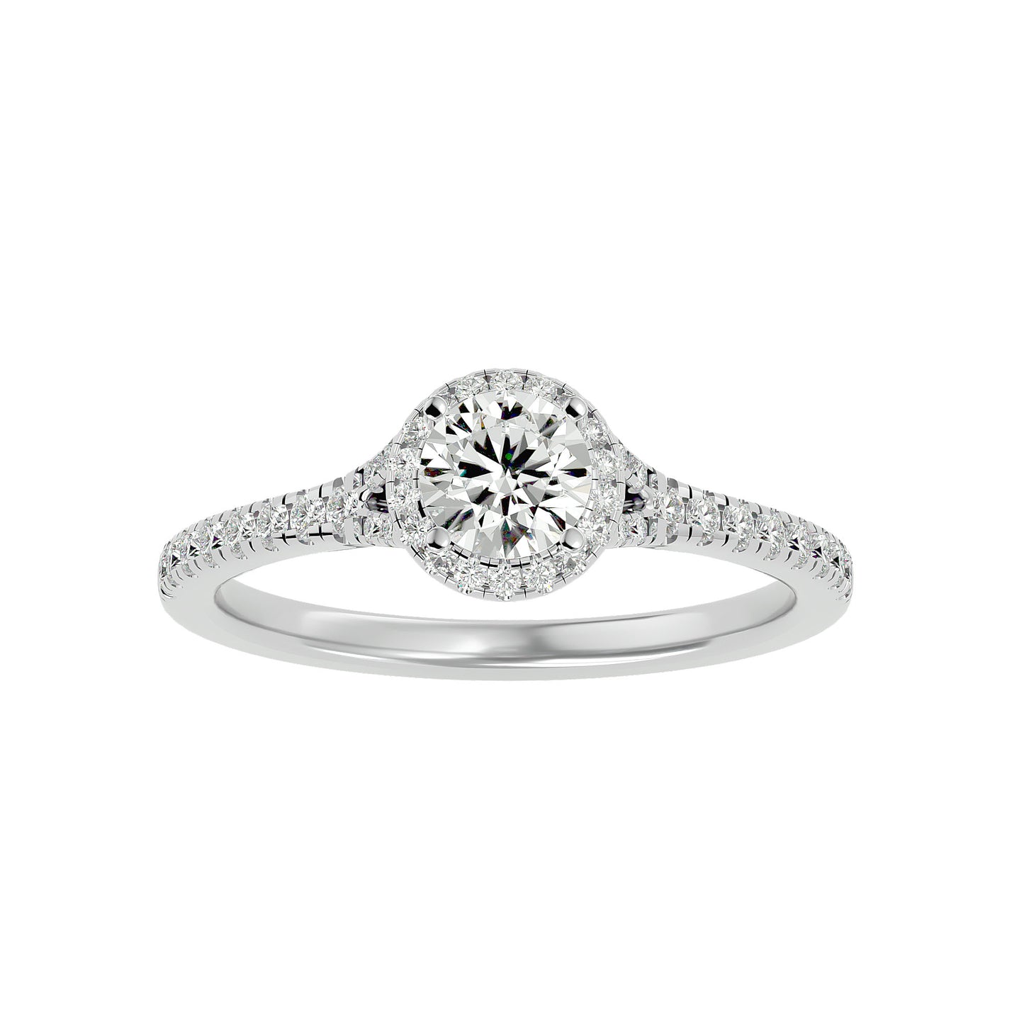 Yasmin halo diamond engagement ring