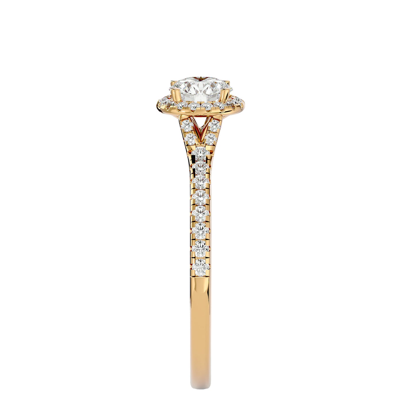 Yasmin halo diamond engagement ring